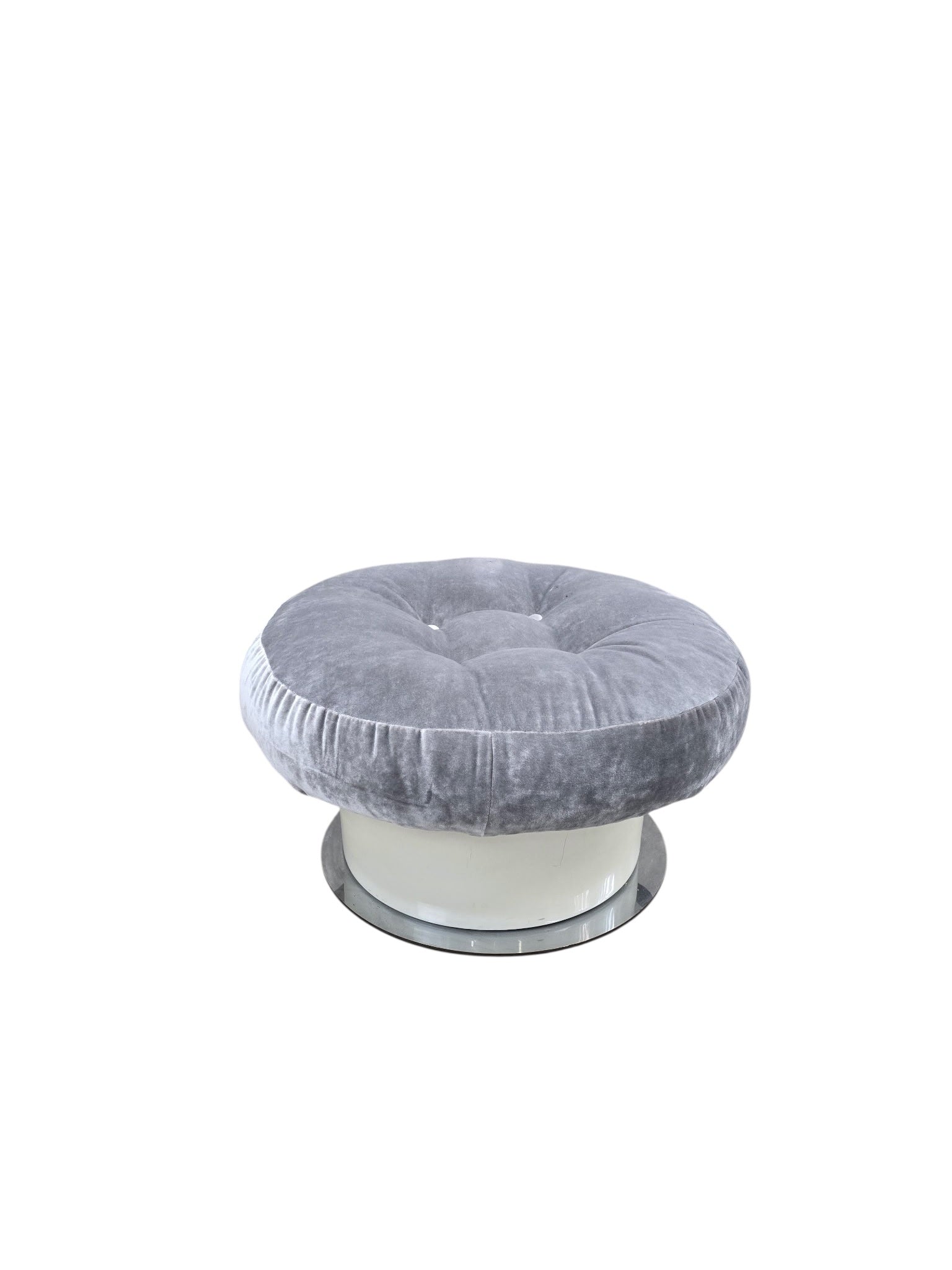 MCM Tufted Velvet Ottoman