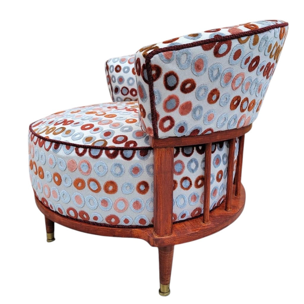 MCM Barrel Back Club Chairs Newly Reupholstered - Pair