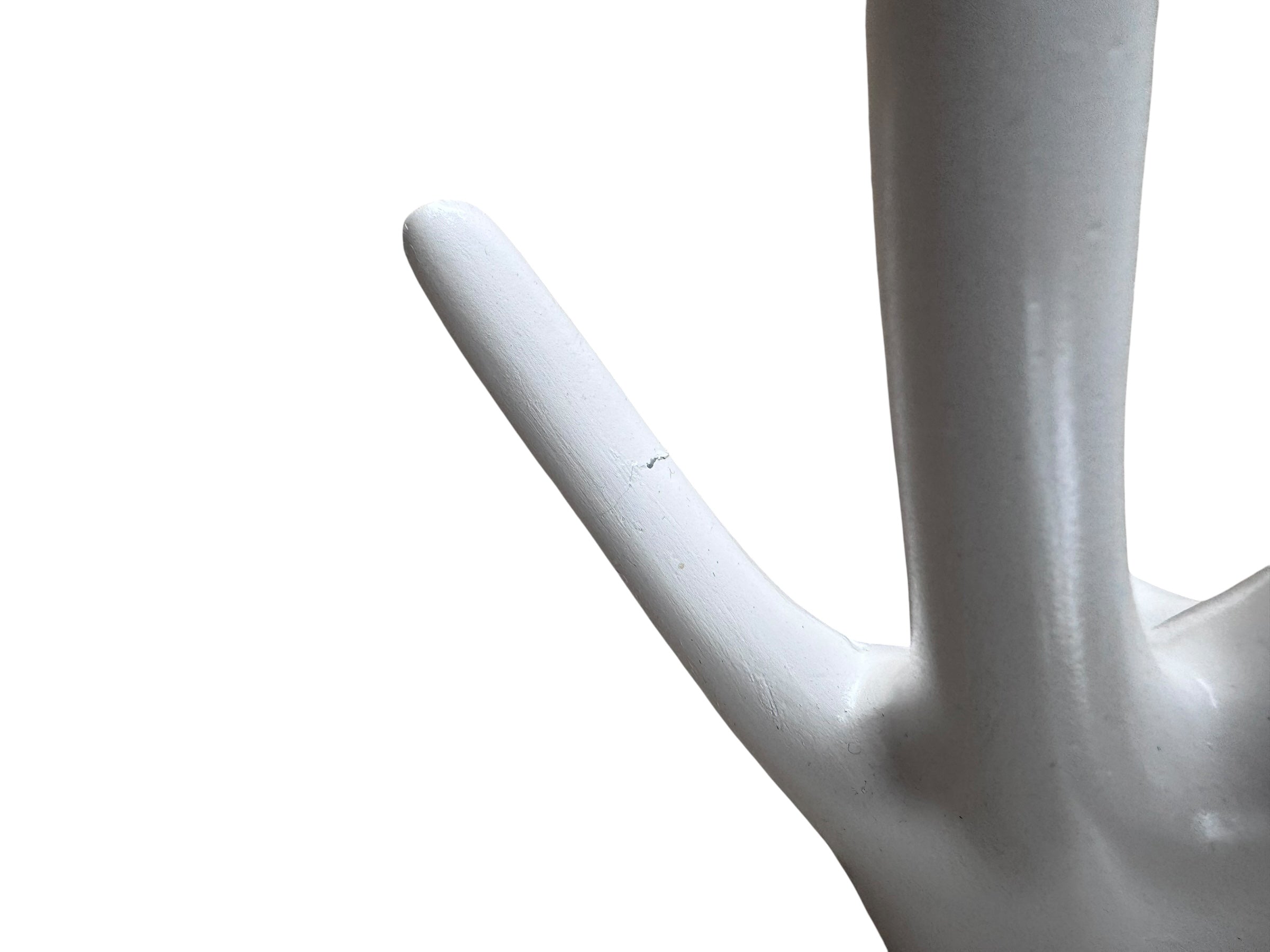 Vintage Postmodern White 'Head In Hand' Abstract Sculpture