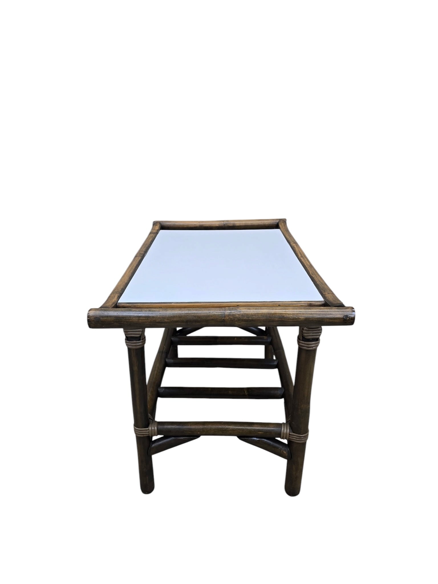 Vintage Modern Coastal Bamboo Side Table by Vogue Rattan