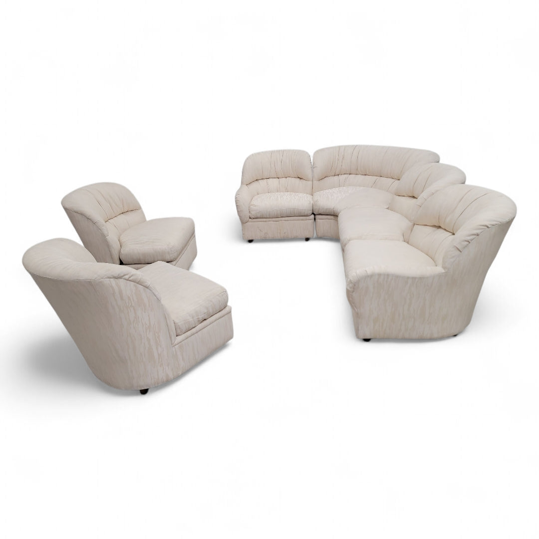 Vintage Mid Century Postmodern 6 Piece Modular Section Sofa by Drexel