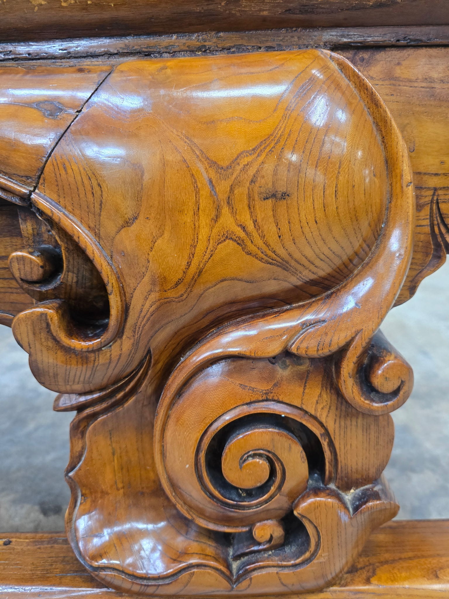 Chinese Carved Wood Theater Bench, Circa 1900