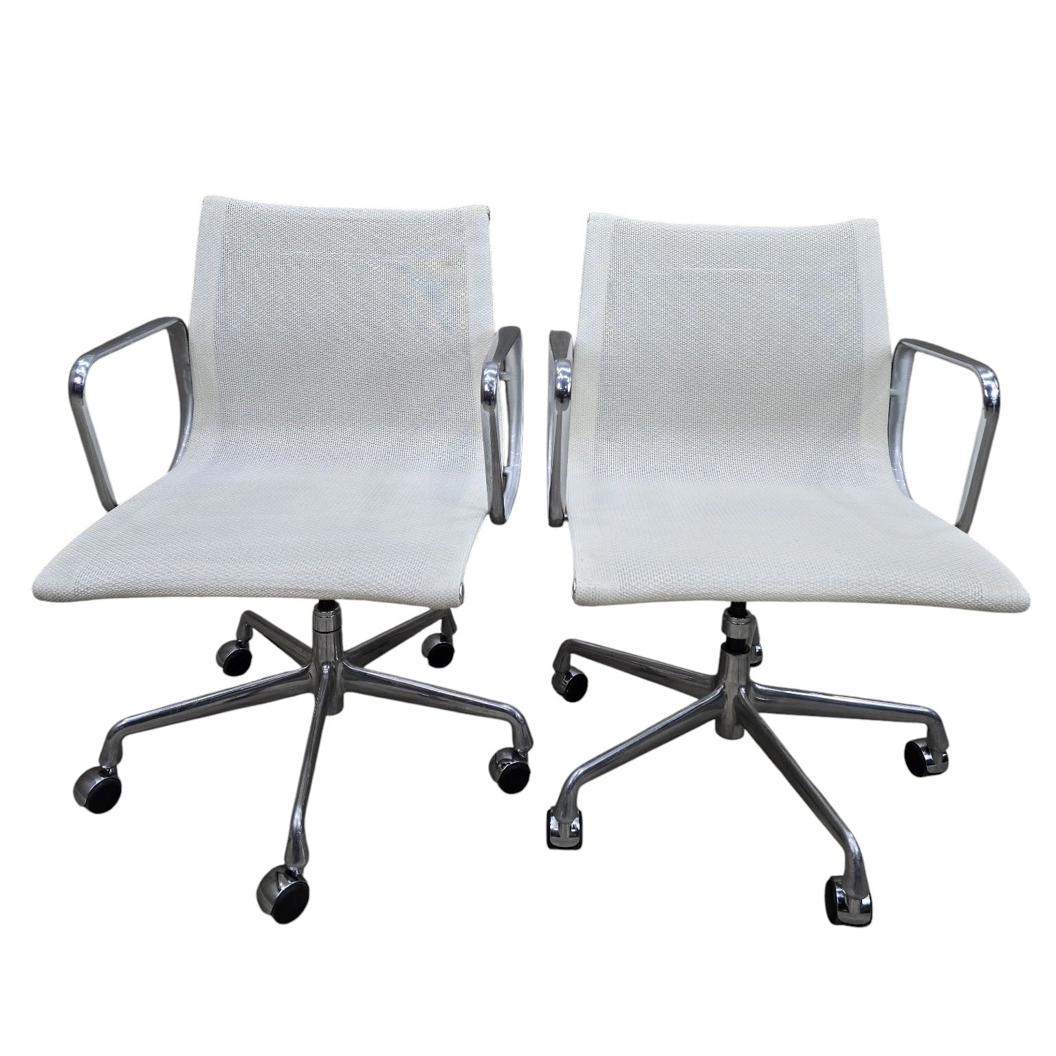 MCM Herman Miller Eames White Mesh Low Back Office Chairs - 6