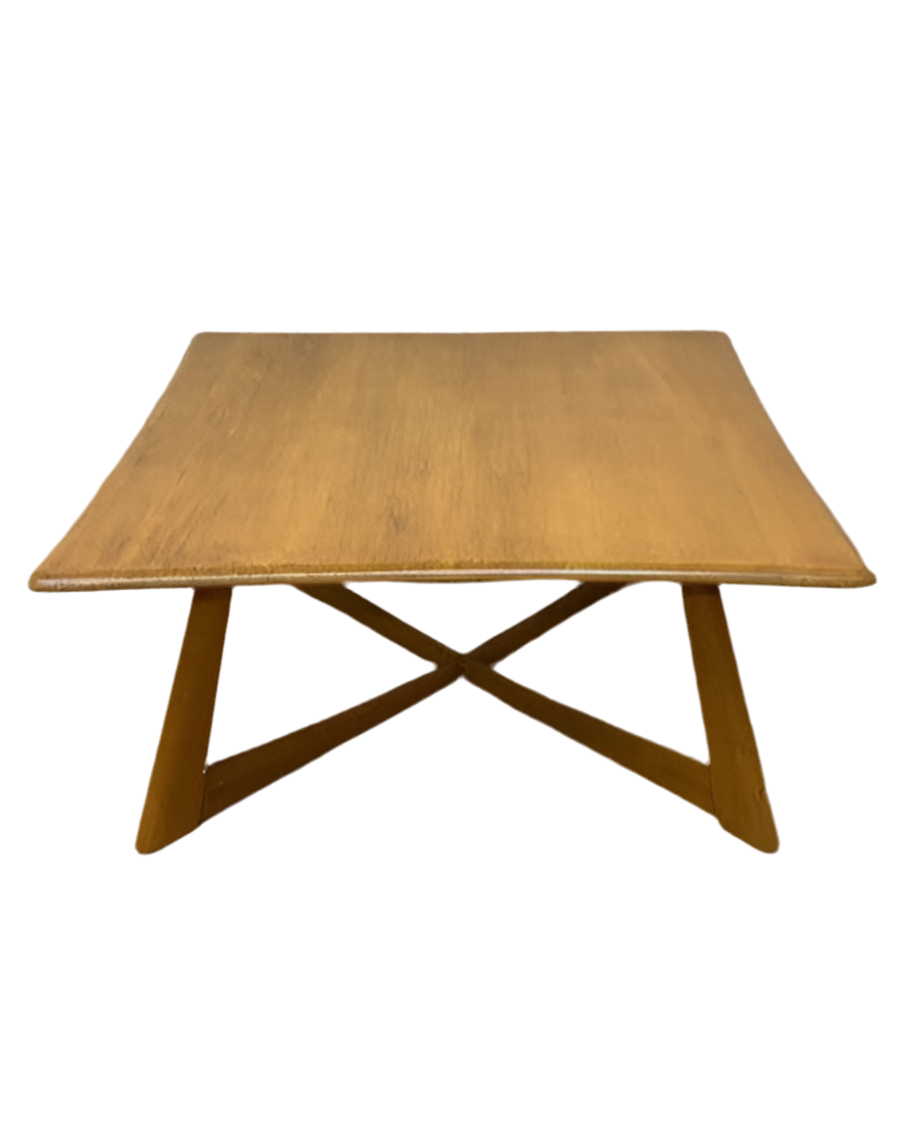 Mid Century Modern Heywood Wakefield X Base Square Coffee Table