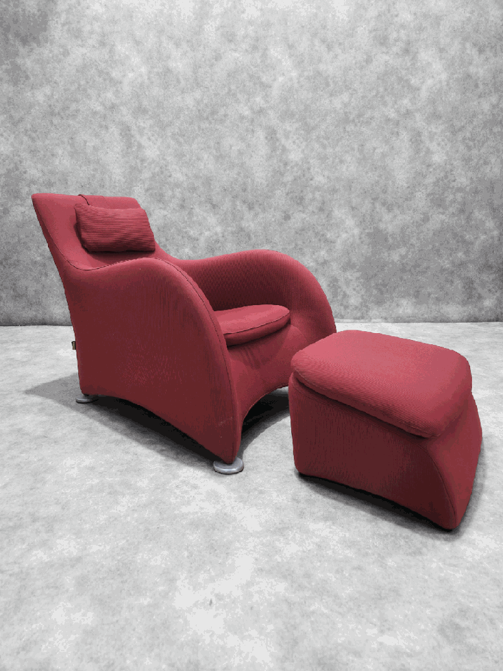 NEW - Vintage Original Gerard Van Den Berg Loge Lounge & Ottoman for Montis for Upholstery
