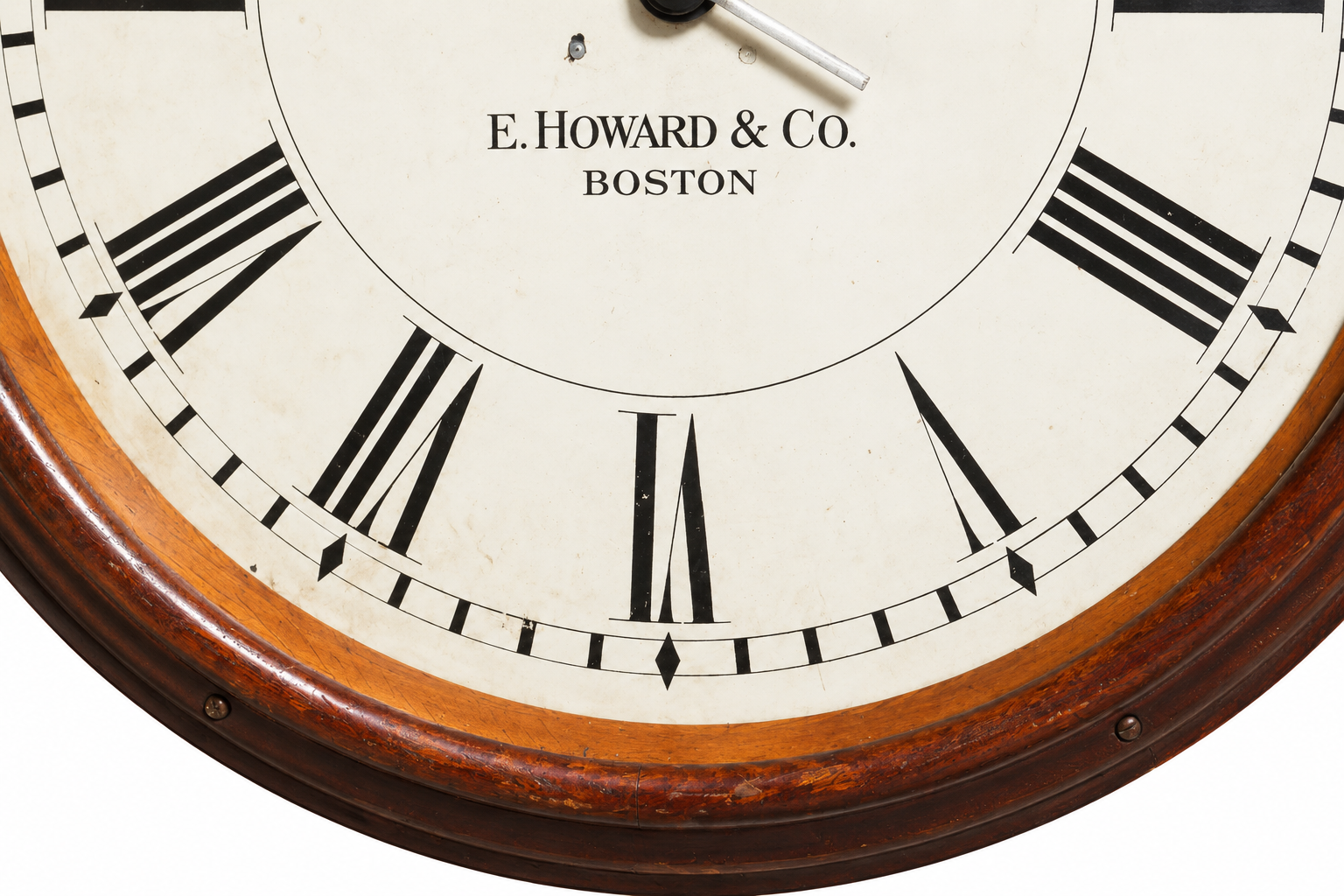 E. Howard & Co. Boston Double-Sided Wall Clock in Architectural Wood Case