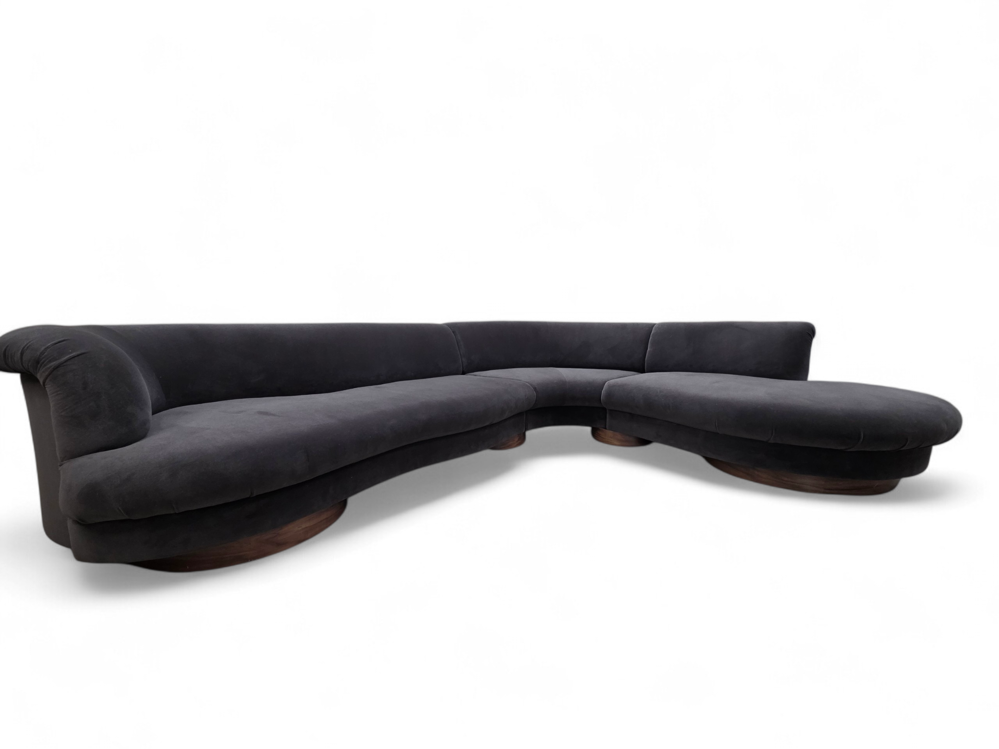 Postmodern Vladimir Kagan Style Serpentine Sectional Sofa Newly Reupholstered