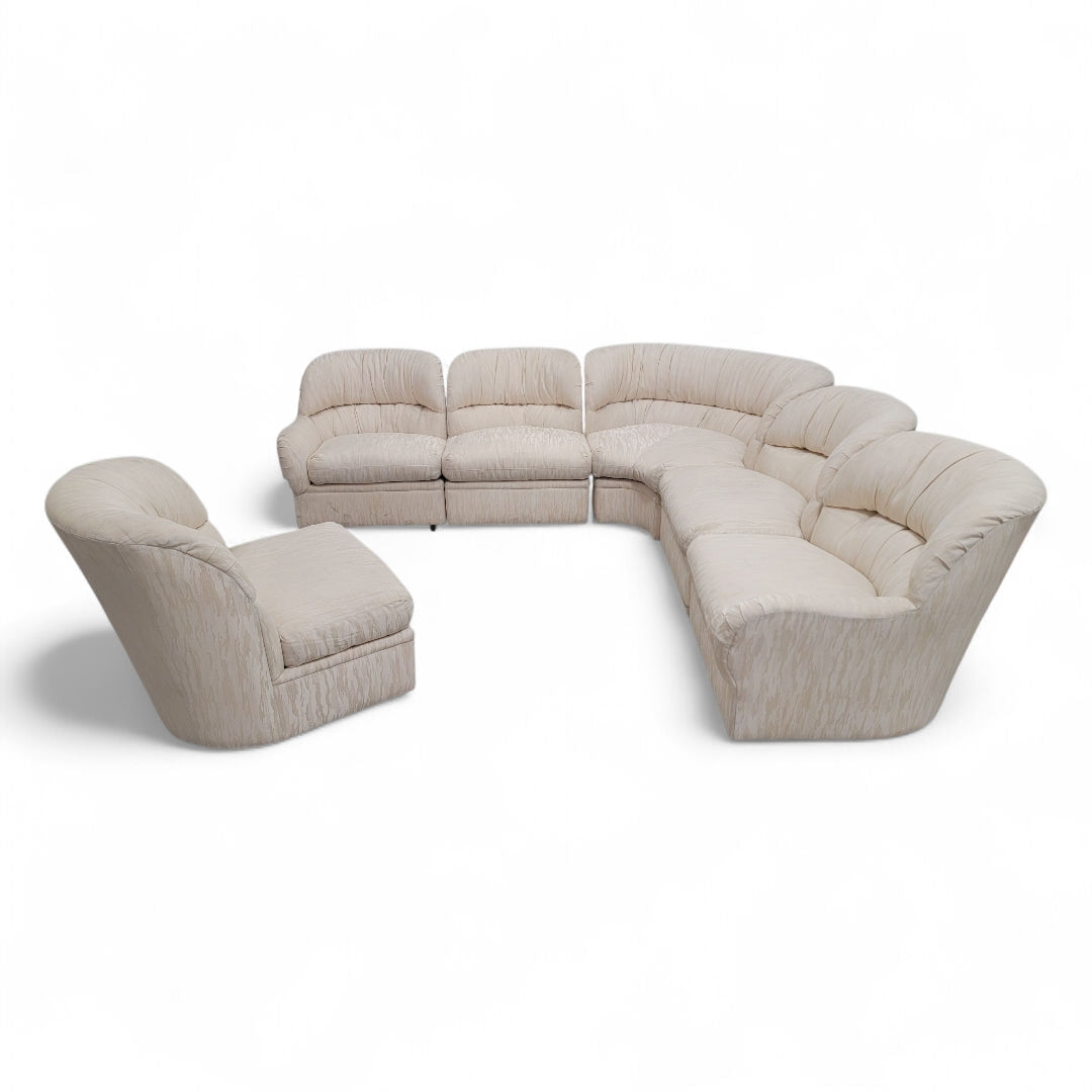 Vintage Mid Century Postmodern 6 Piece Modular Section Sofa by Drexel