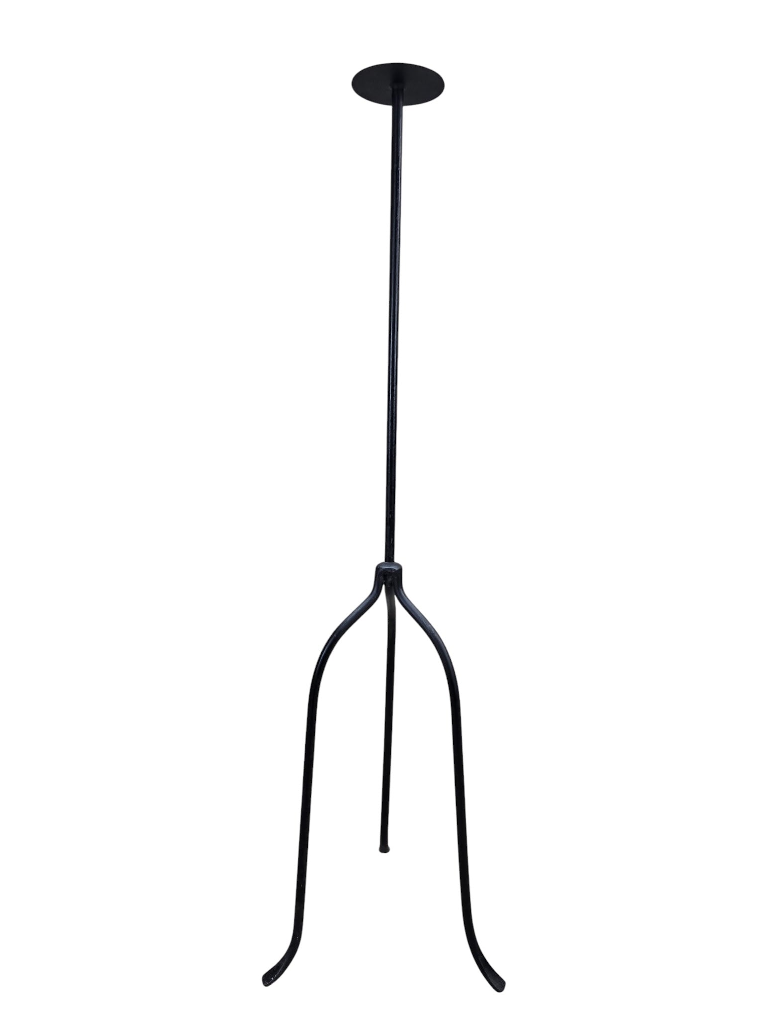 Vintage Black Iron Nail-Top Candle Stands – Set of 3
