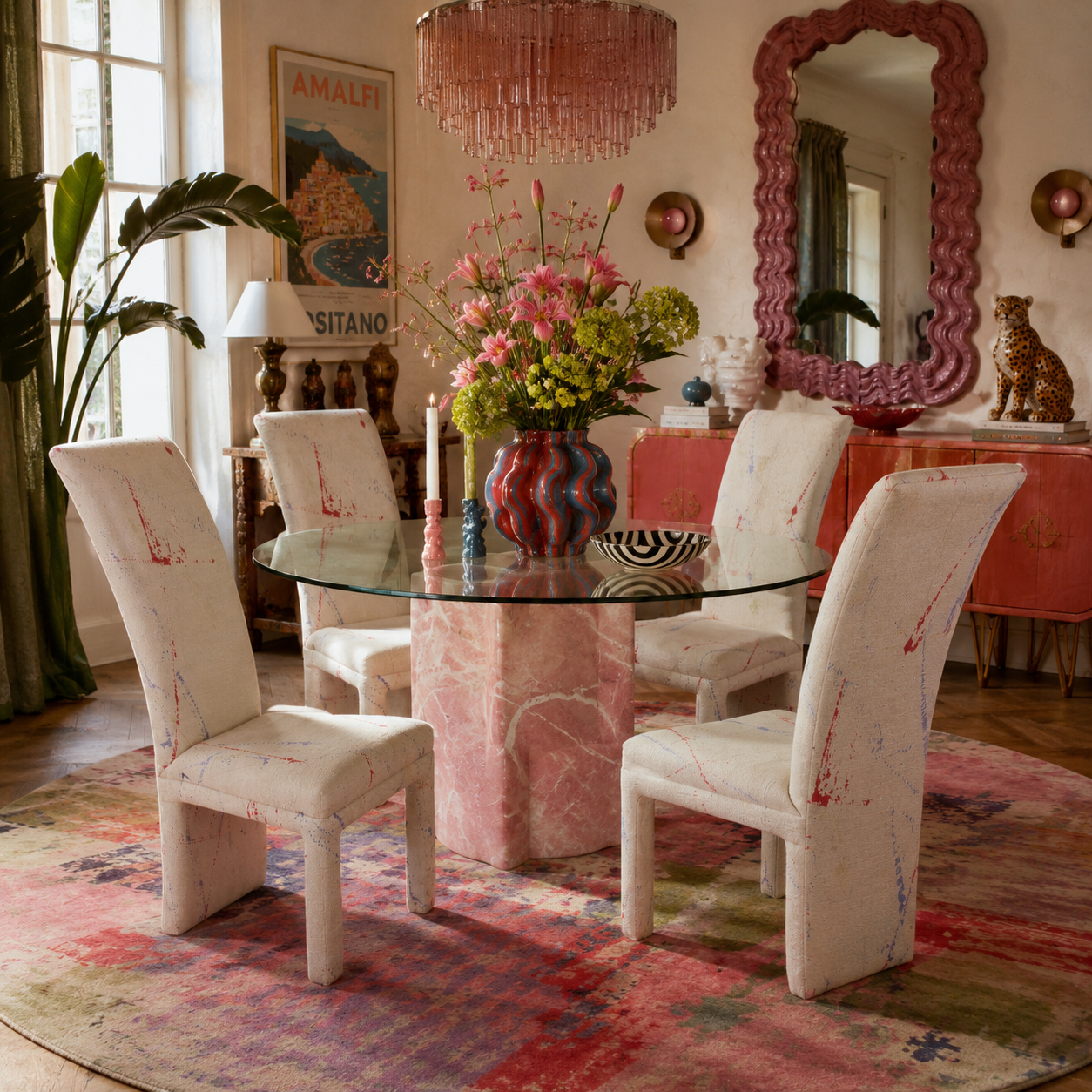 Vintage Modern High Back Parsons Dining Chairs - 4