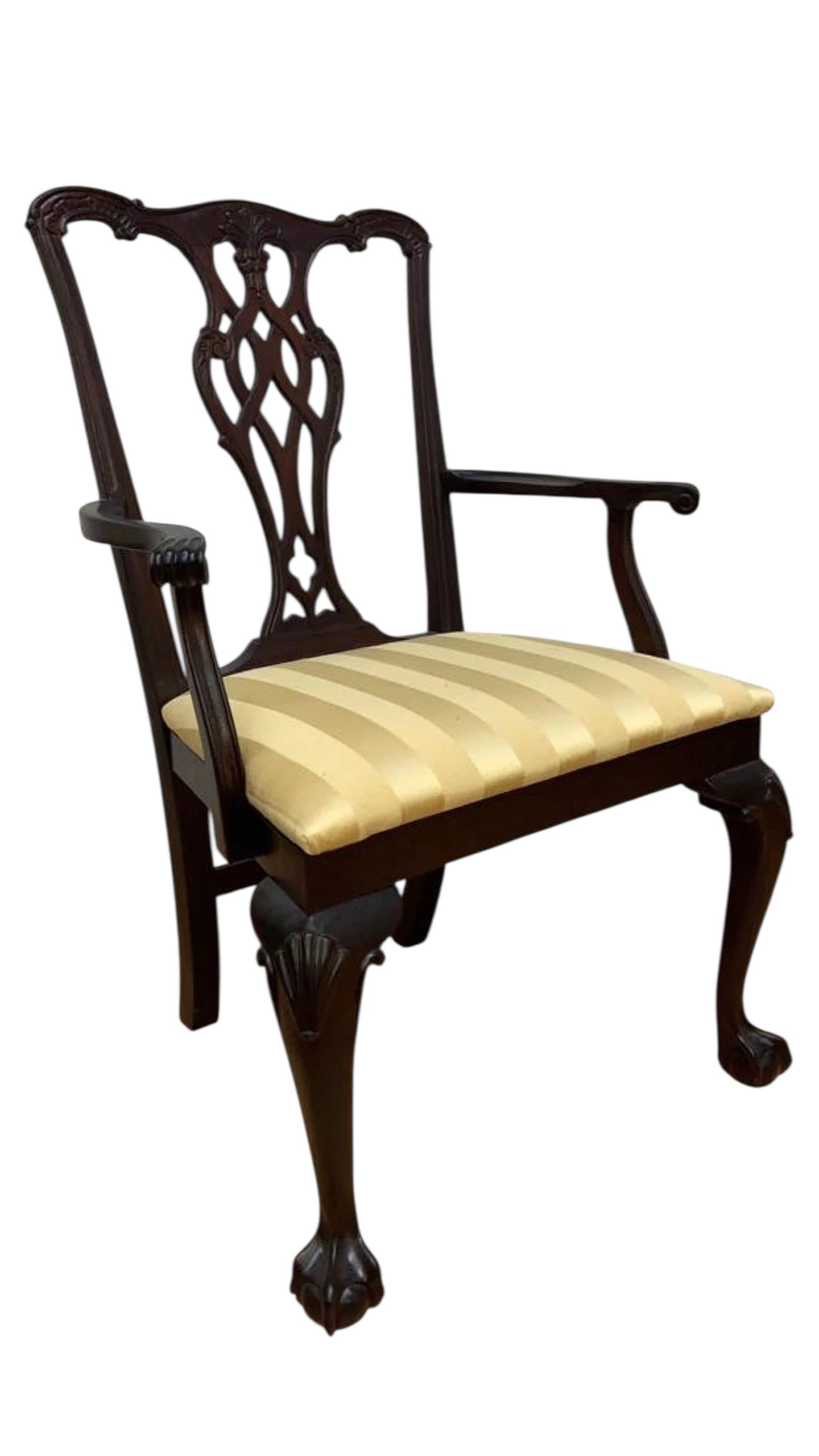 Vintage Traditional Chippendale Ball and Claw Mahogany Dining Chairs - Set of 6