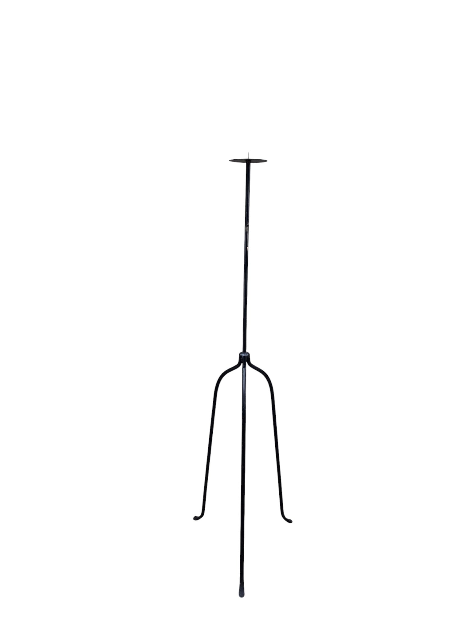 Vintage Black Iron Nail-Top Candle Stands – Set of 3