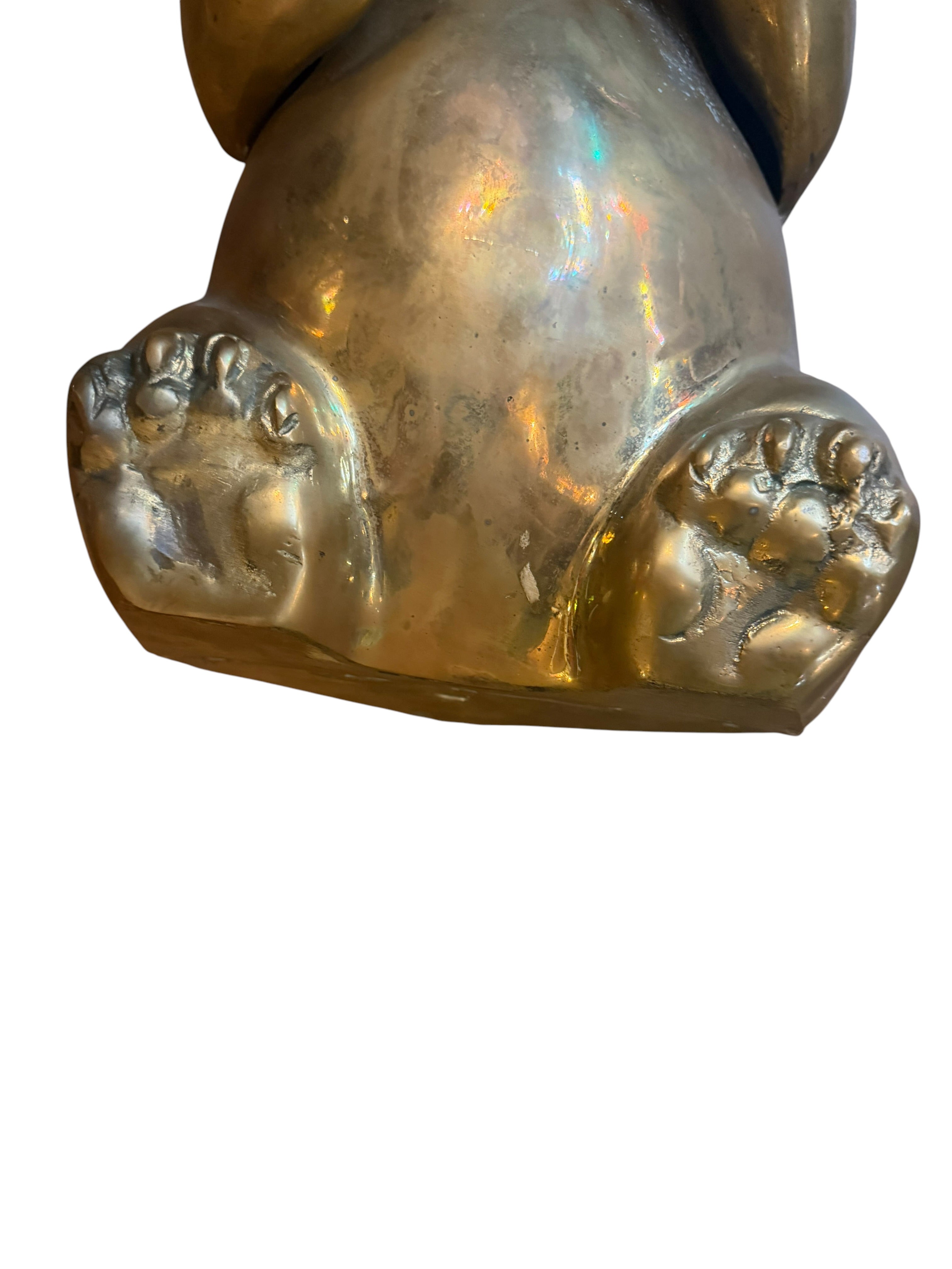 MCM Brass Panda Statue Figurine