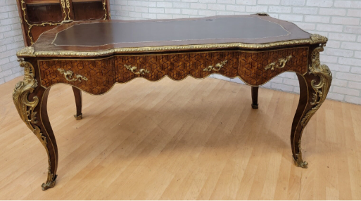 Antique French Louis XV Style Bureau Plat Desk