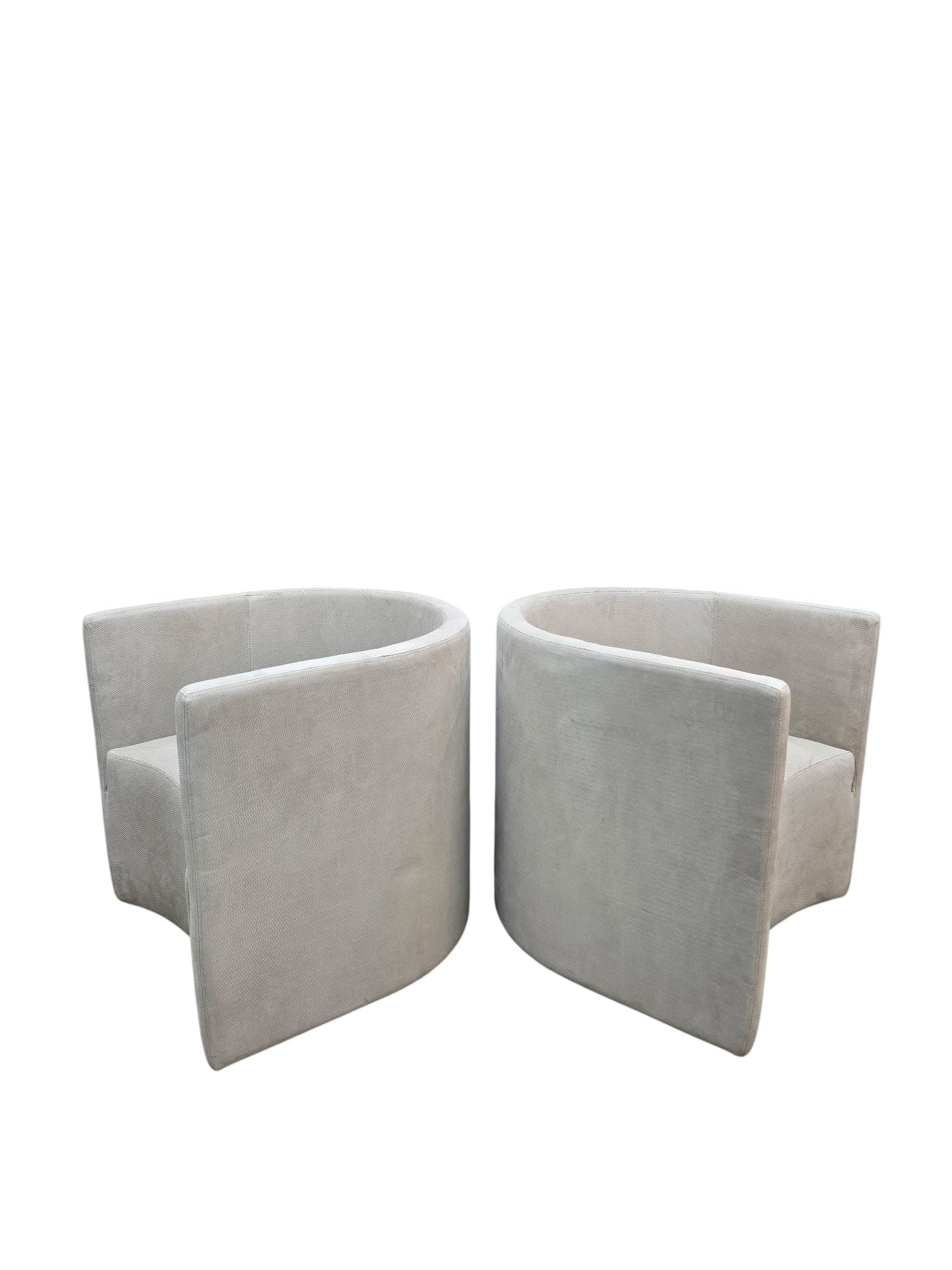 MCM Barrel Back Lounge Chairs Newly Reupholstered - Pair