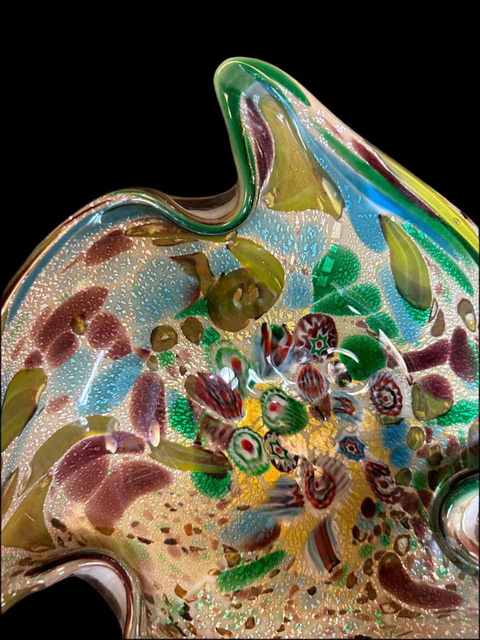 Mid Century Modern Murano Italian Art Glass Ashtray Bowl