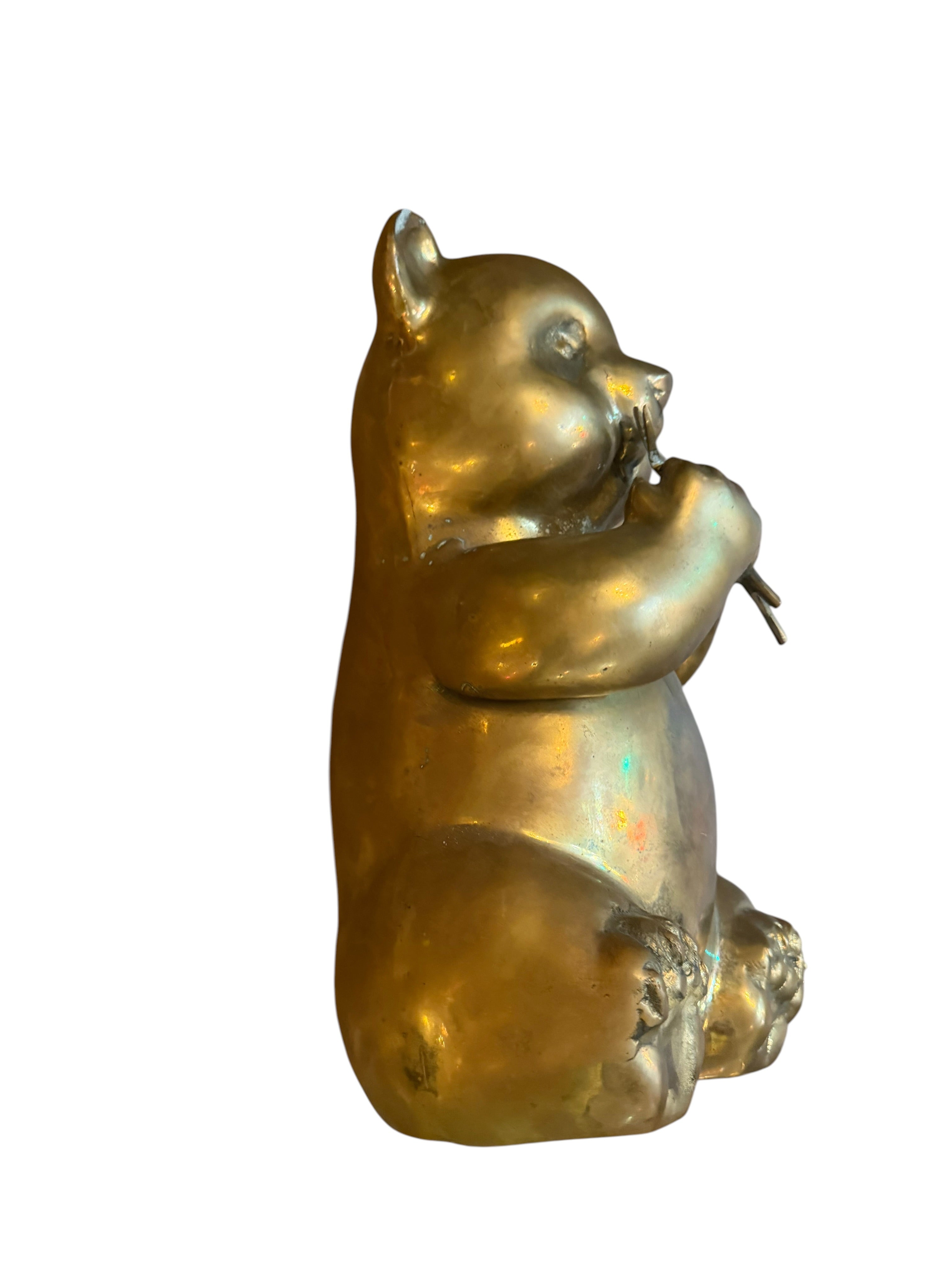MCM Brass Panda Statue Figurine