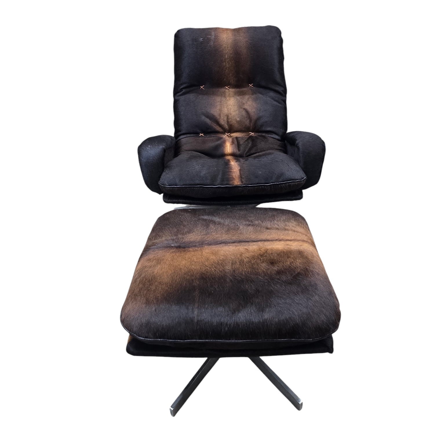 MCM De Sede Lounge Chair and Ottoman Newly Reupholstered