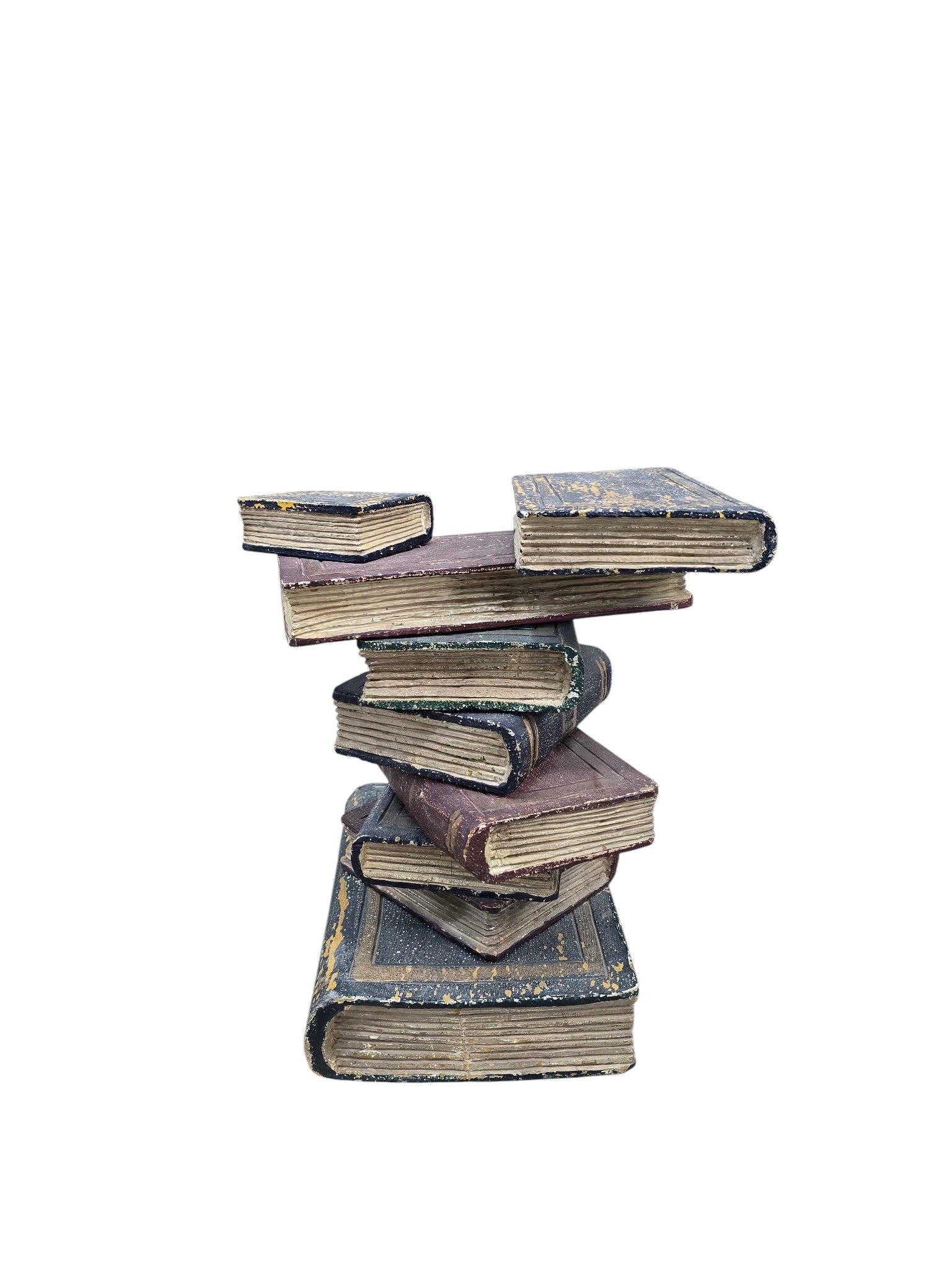 Vintage Regency Style Faux Stacked Book Side Table