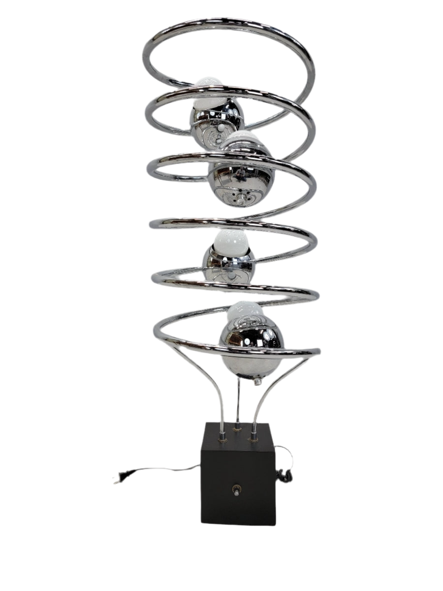 MCM Atomic Space Age Chrome Abstract Table Floor Lamp