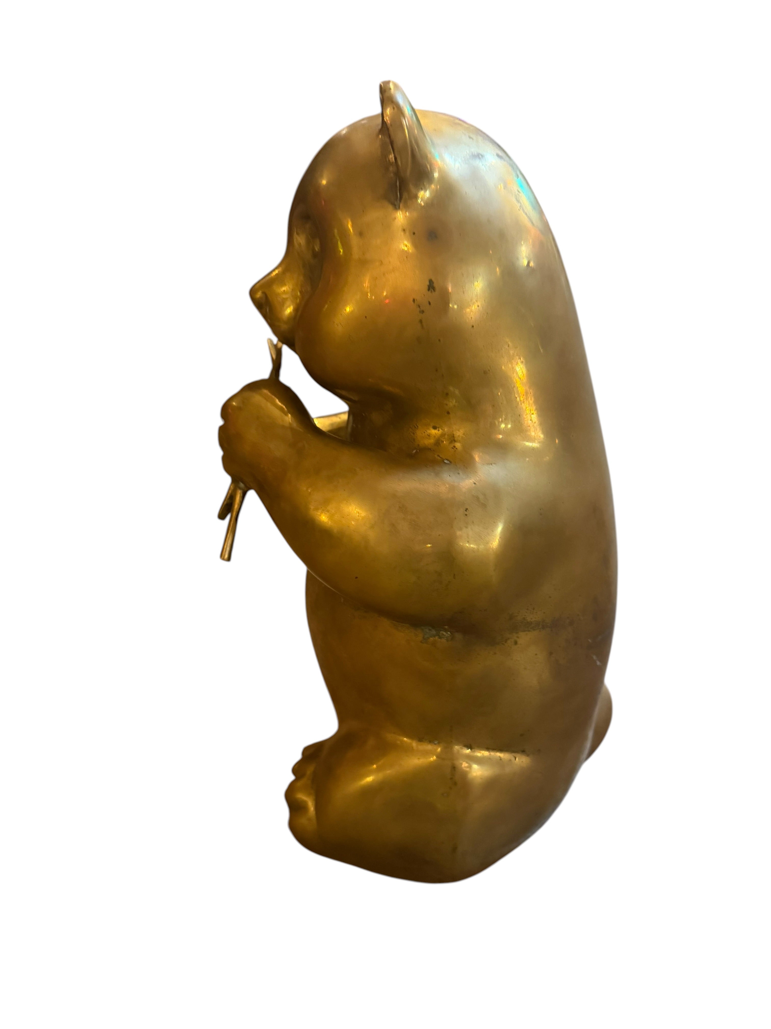 MCM Brass Panda Statue Figurine
