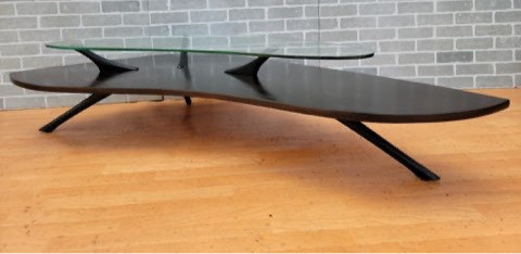 Mid Century Modern Atomic Boomerang Vladimir Kagan Style Kidney Shape Coffee Table