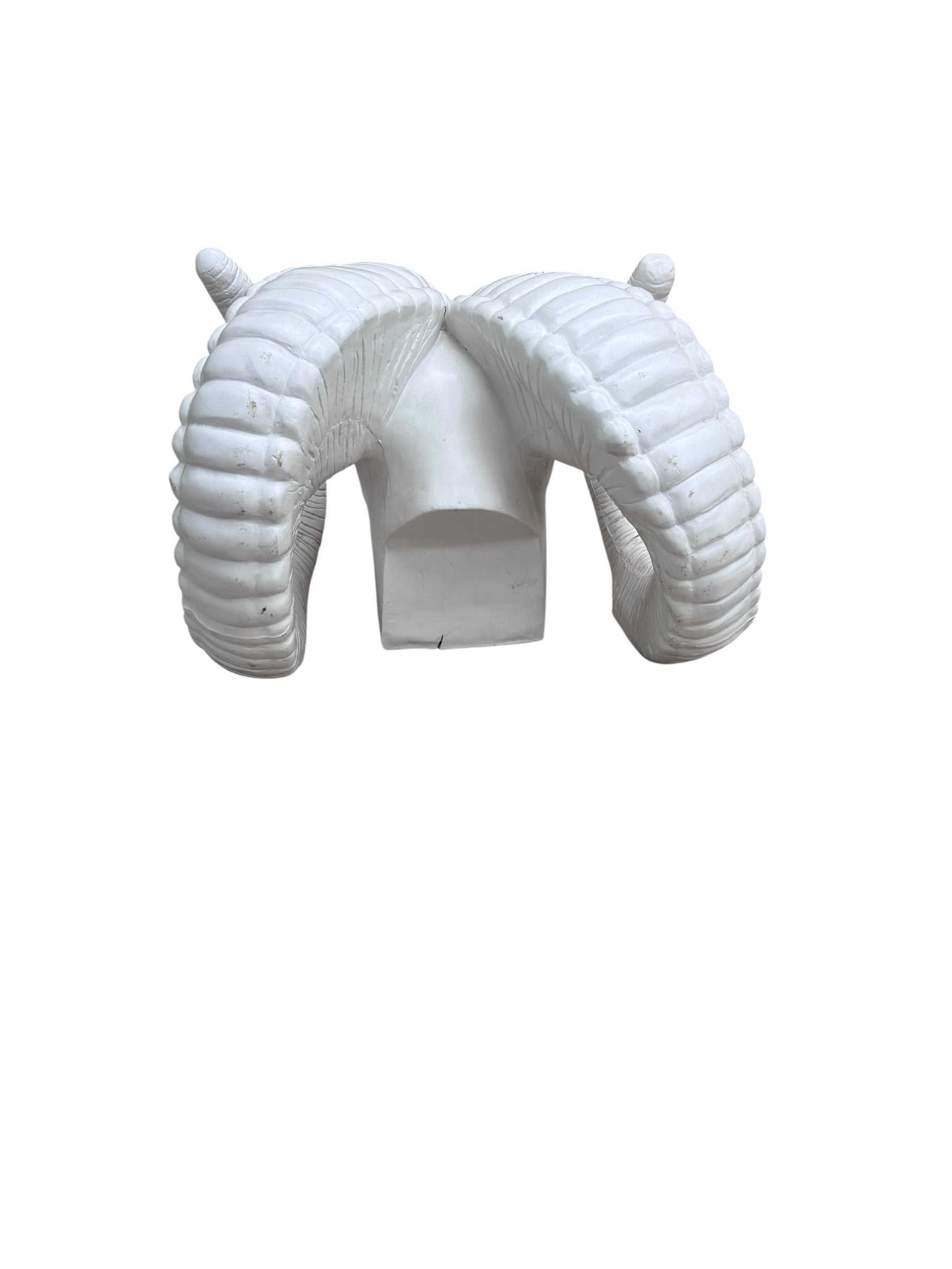 HOLD - Vintage White Rams Head Statue