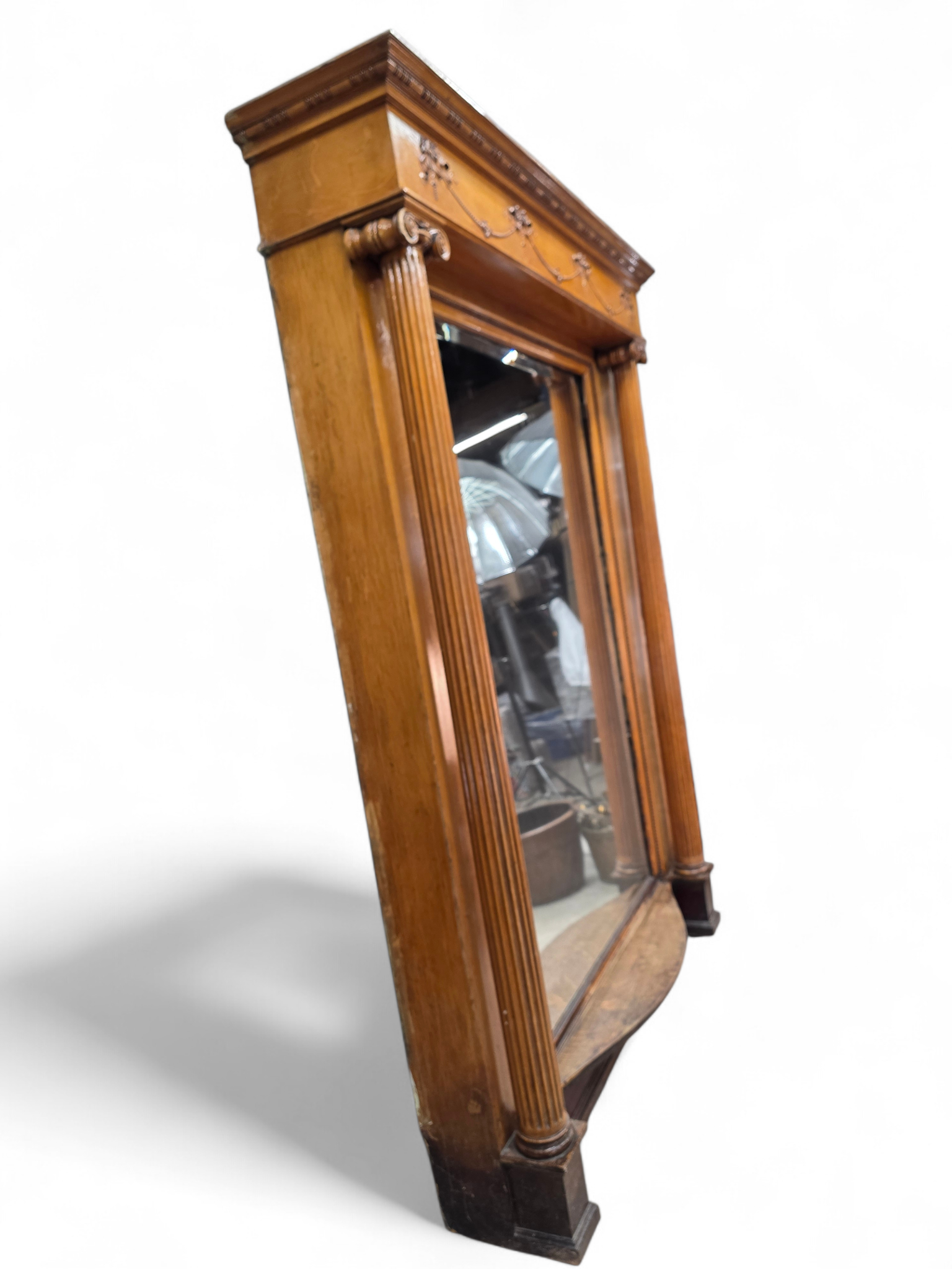 Antique Victorian Style Architectural Salvage Beveled Pier Mirror