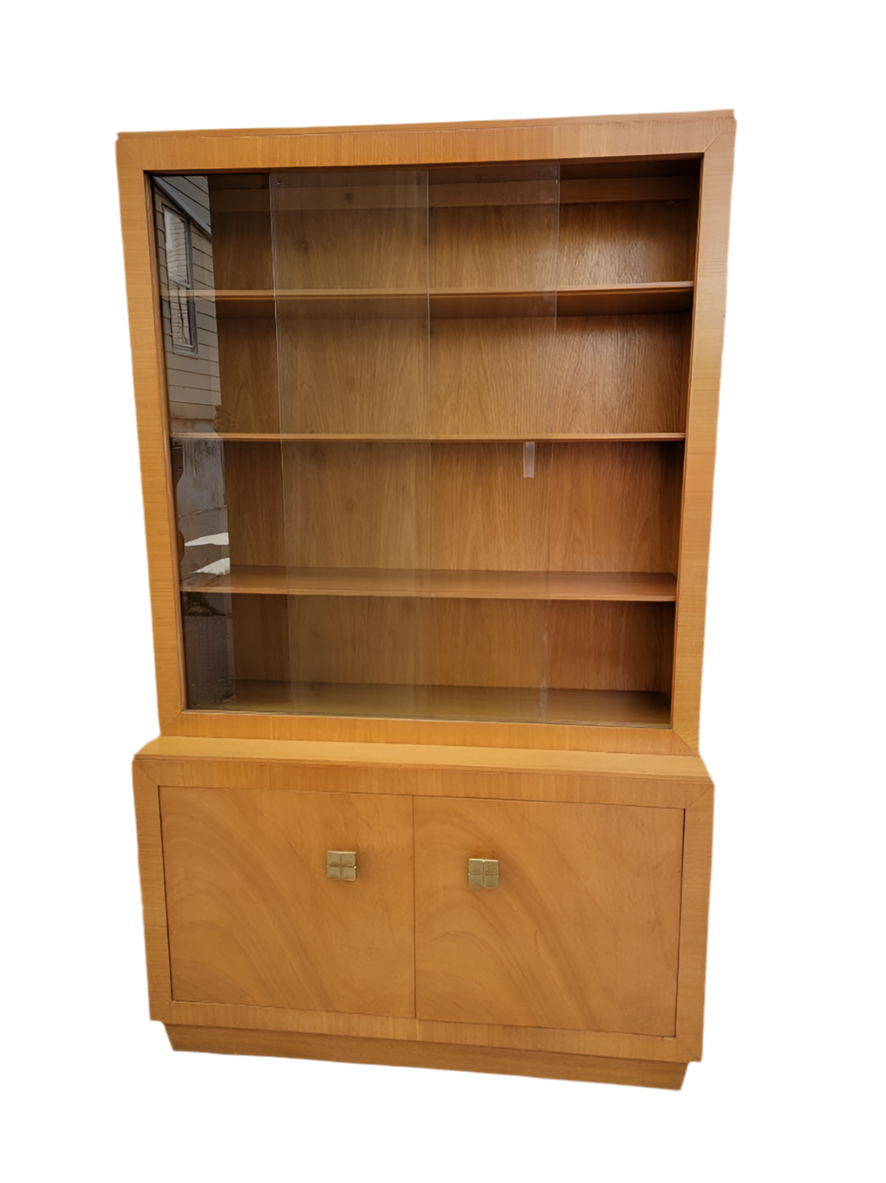 Art Deco Eliel Saarinen Sliding Glass Door Display Cabinet for Rway