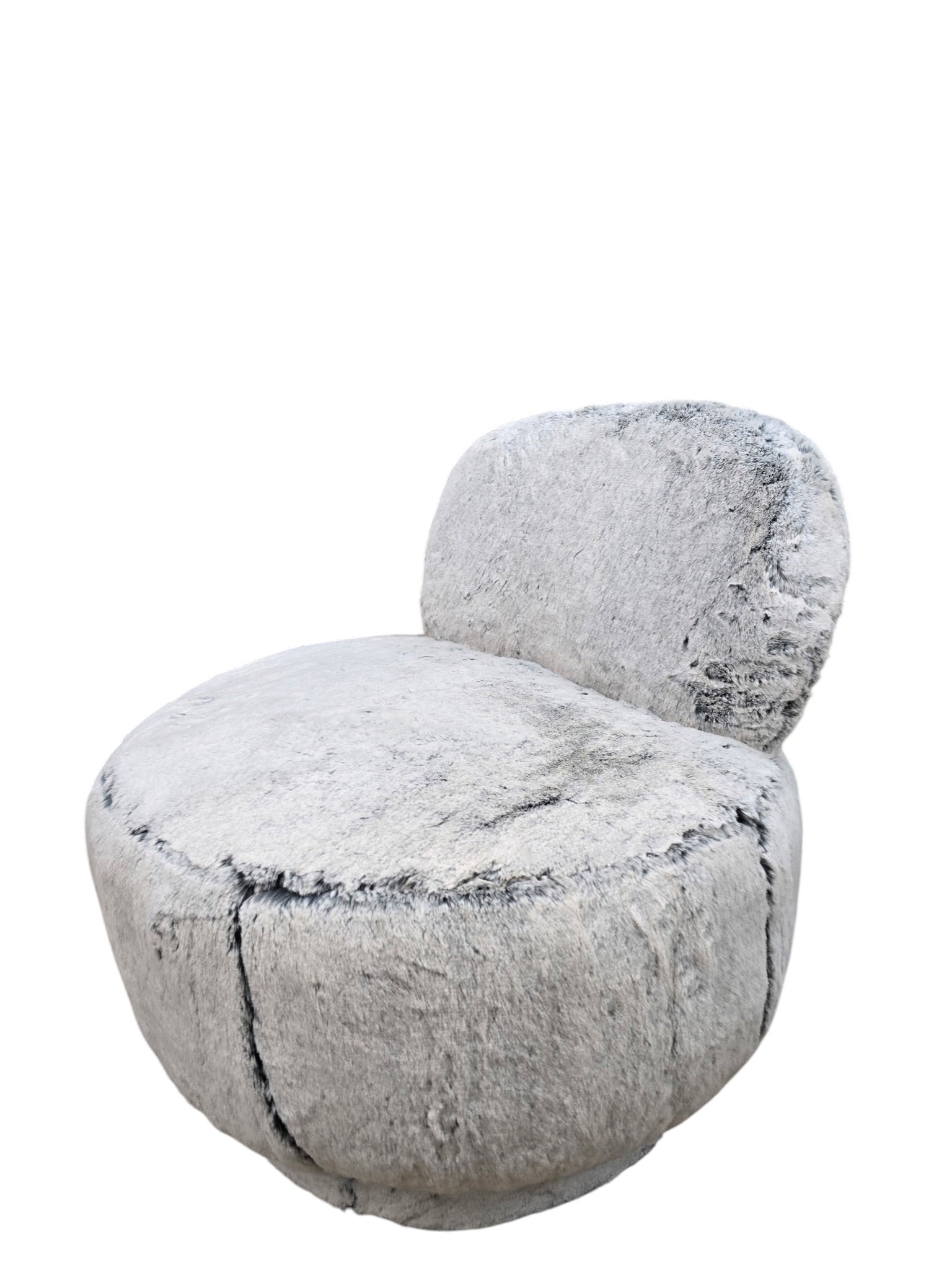 Postmodern Steve Chase Style Swivel Pouf Lounge Chairs and Ottoman Newly Reupholstered