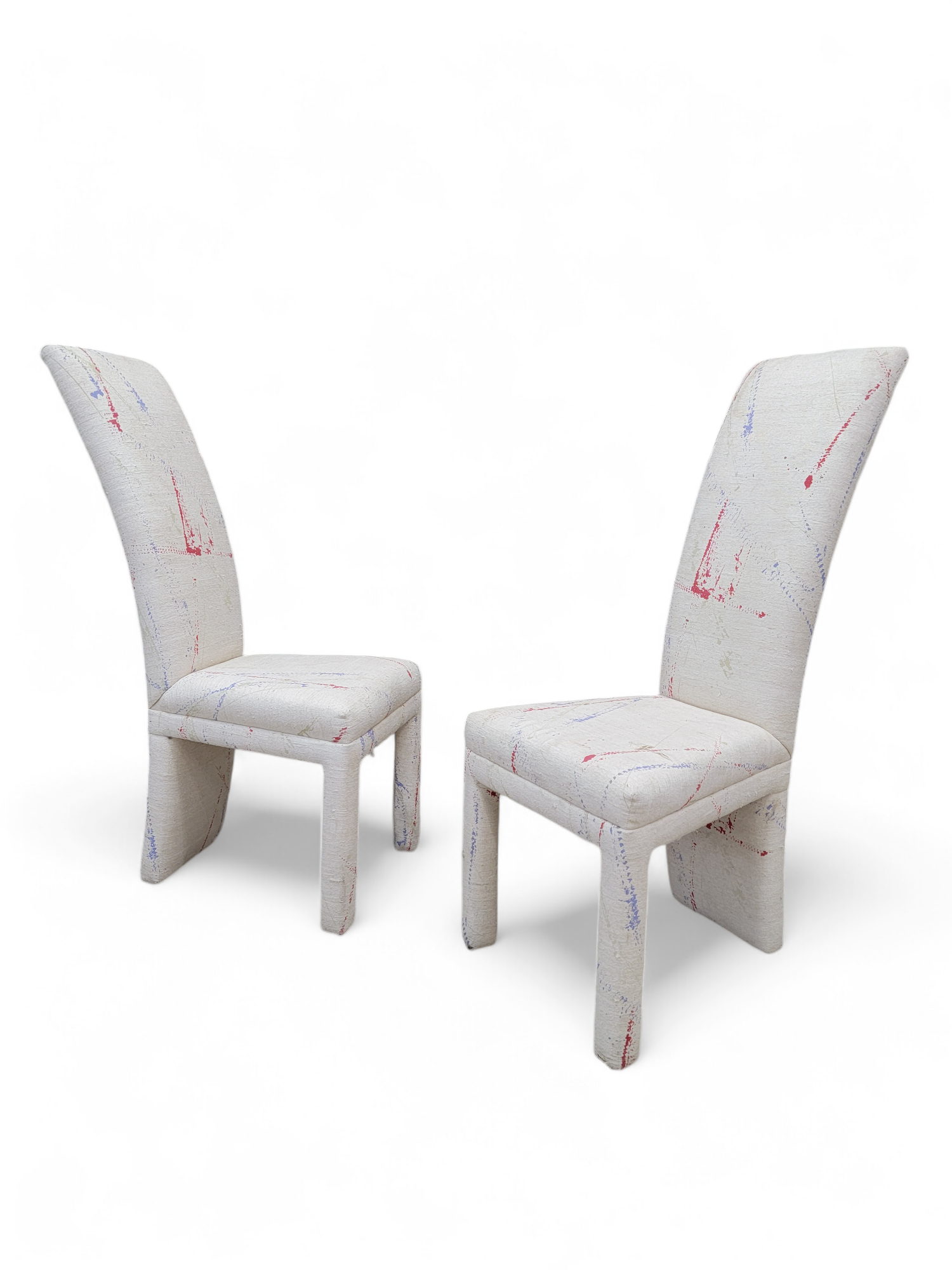 Vintage Modern High Back Parsons Dining Chairs - Set of 4