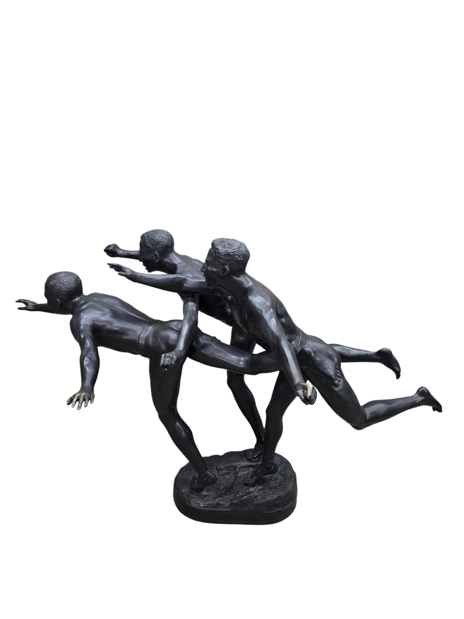 Antique French Art Nouveau Au But' Bronze Sculpture by Alfred Boucher