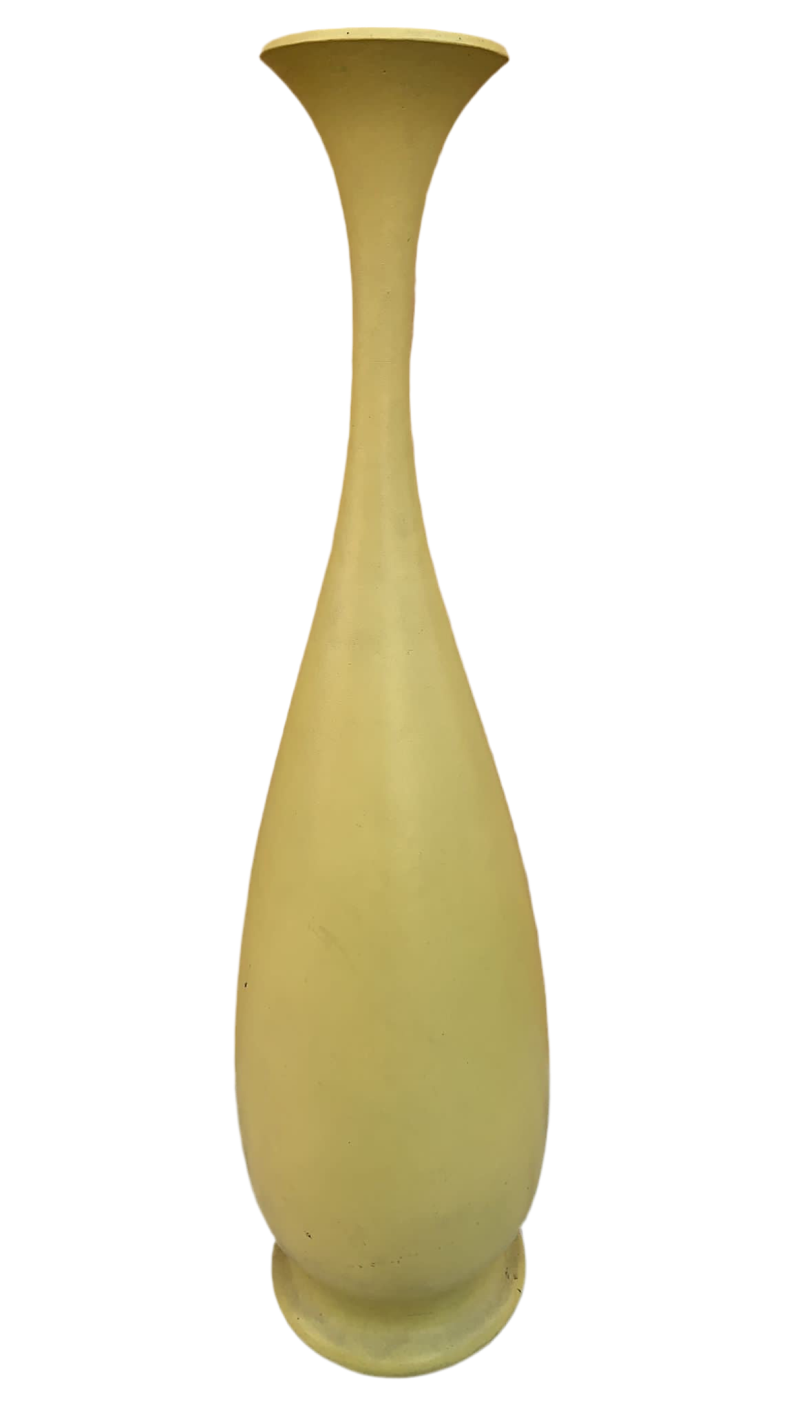 Mid Century Modern Swedish Ceramic Yellow Floor Vase