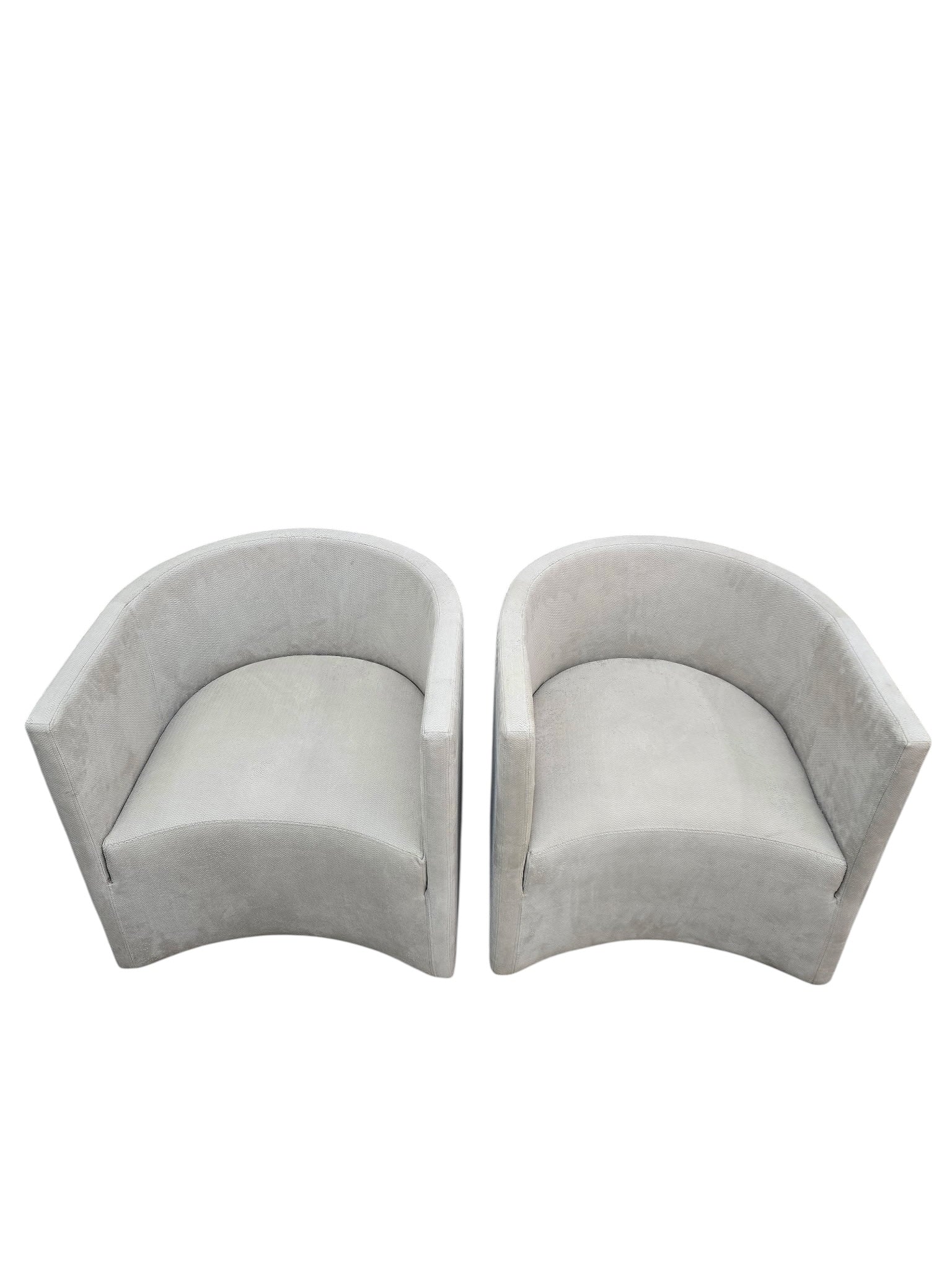 MCM Barrel Back Lounge Chairs Newly Reupholstered - Pair