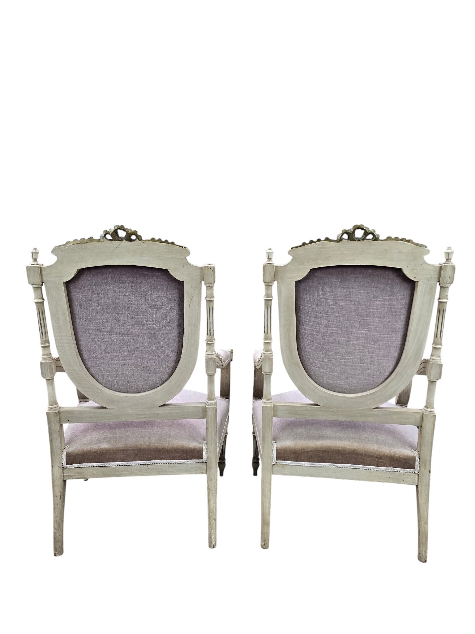 Antique Victorian Carved Ornate Chairs Newly Reupholstered - Pair