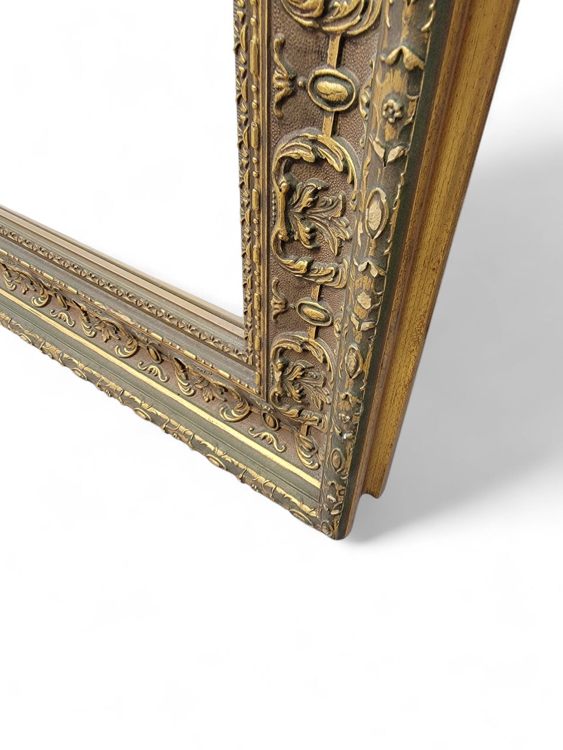 Antique French Carved & Gilded Frame Full Length Floor/Wall Beveled Mirror