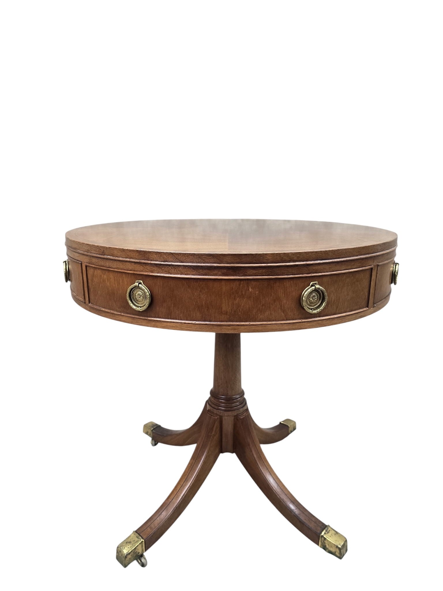 Vintage Baker Furniture Mahogany Drum Table