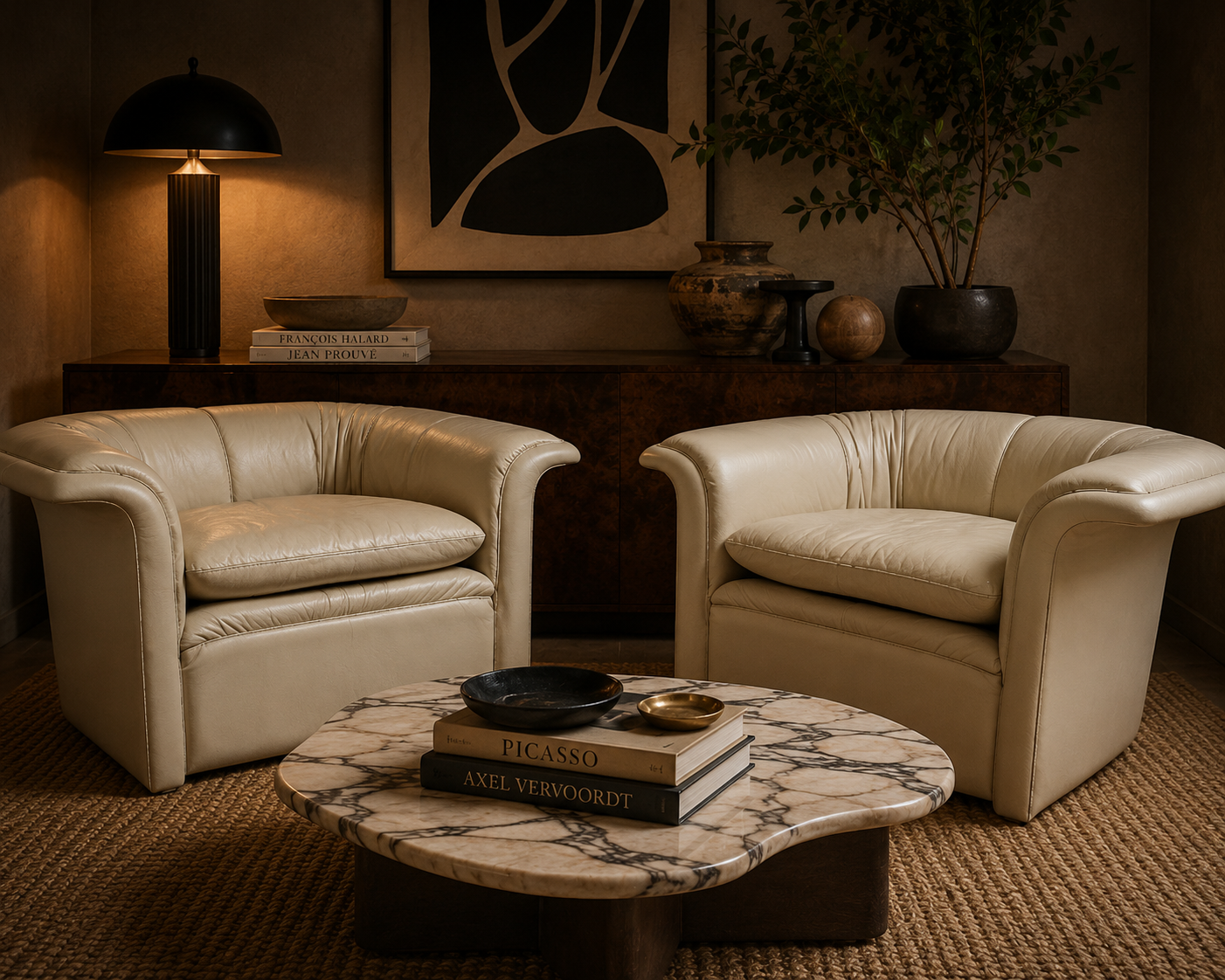 MCM Oversized Flare Arm Lounge Chairs for Dunbar Newly Reupholstered - Pair