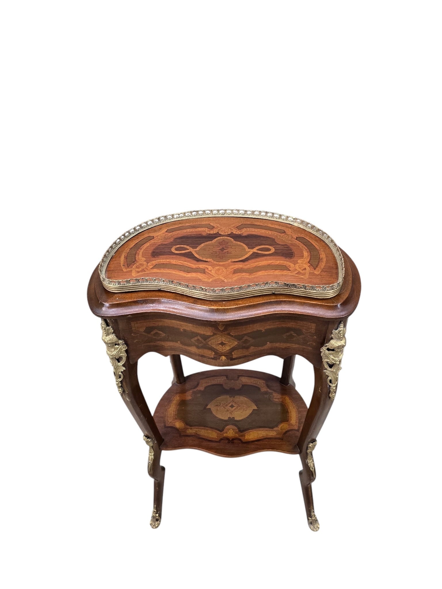 Vintage French Louis XV Style Marquetry Jewelry Cabinet