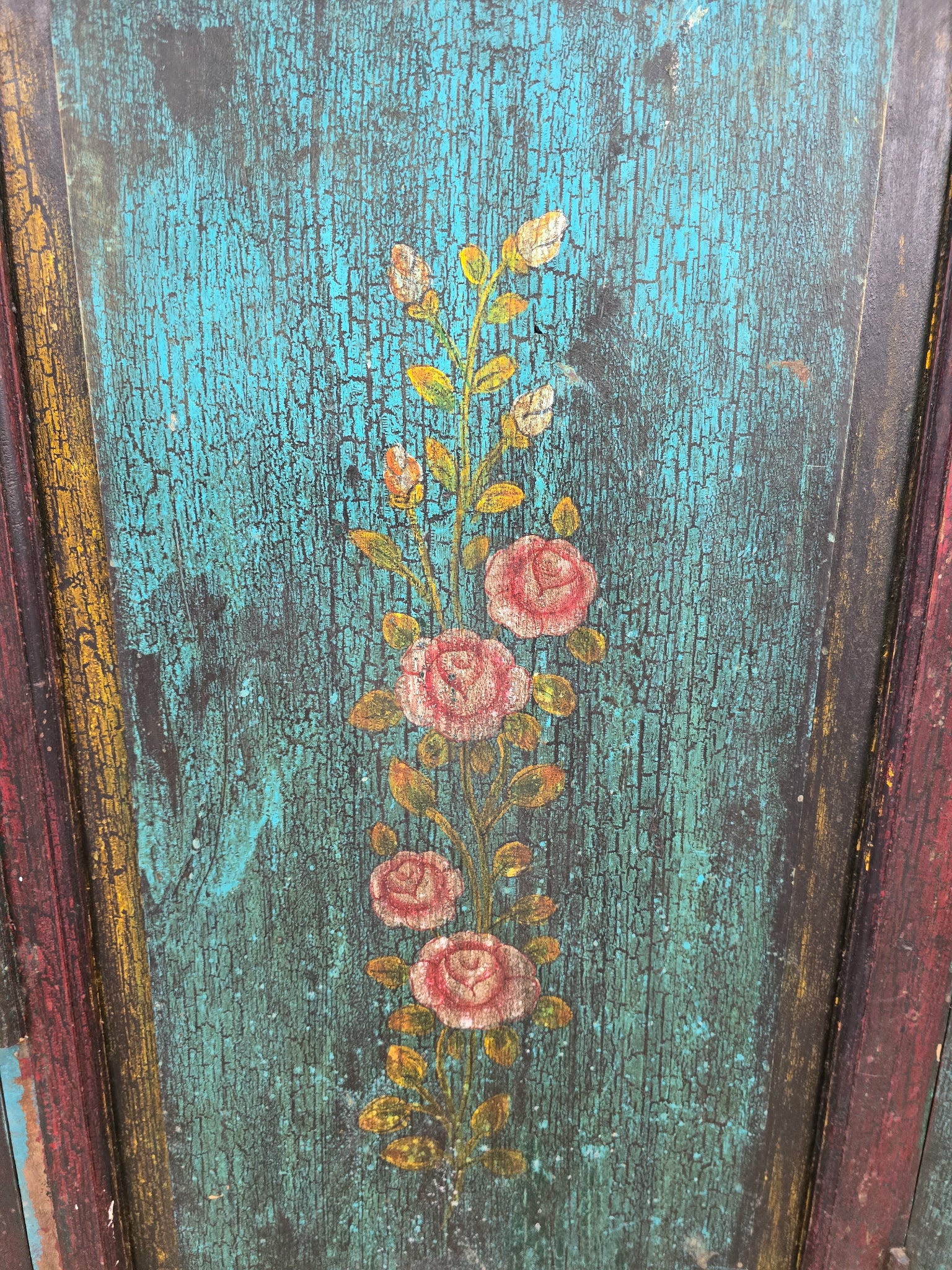 New - Antique German Hand Painted Cabinet