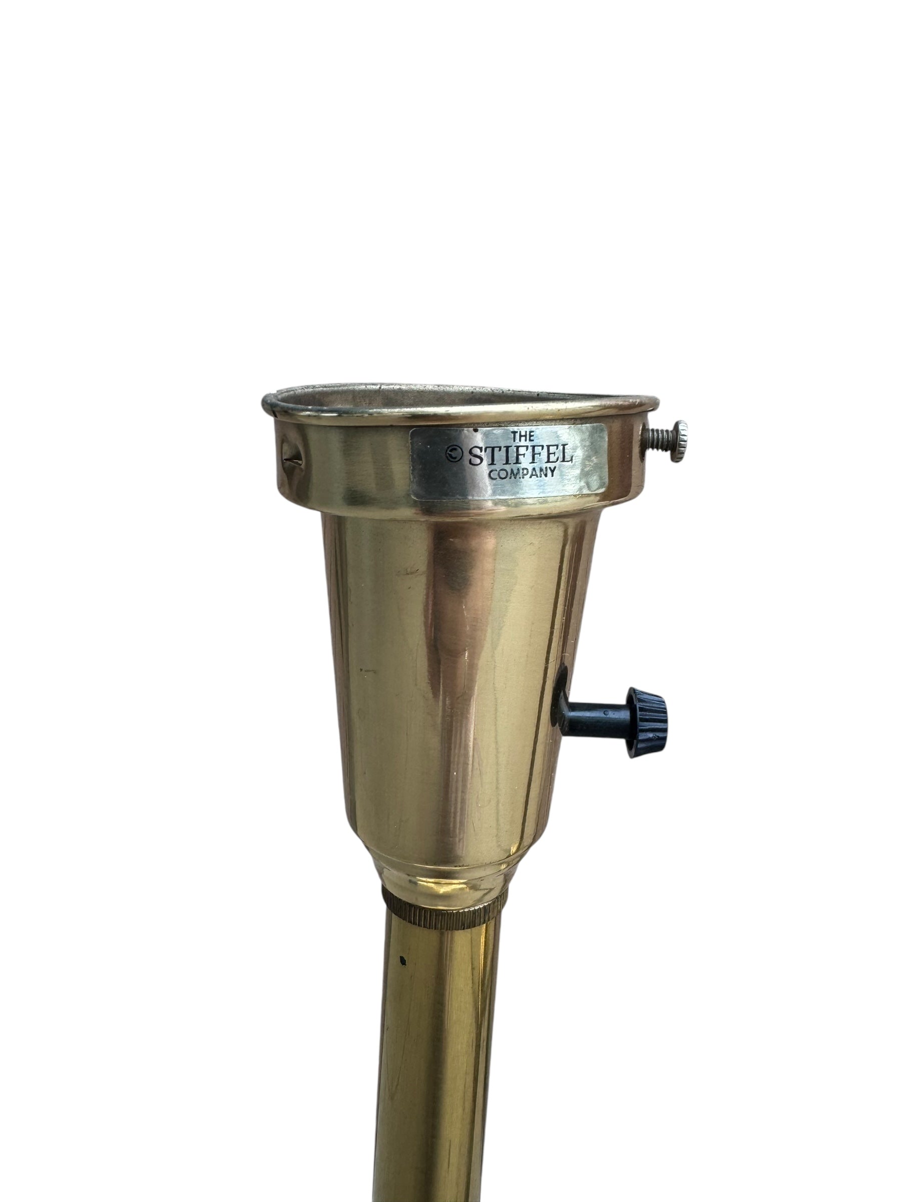 Vintage Neoclassical Column Stiffel Torchiere Brass Table Lamps - Pair