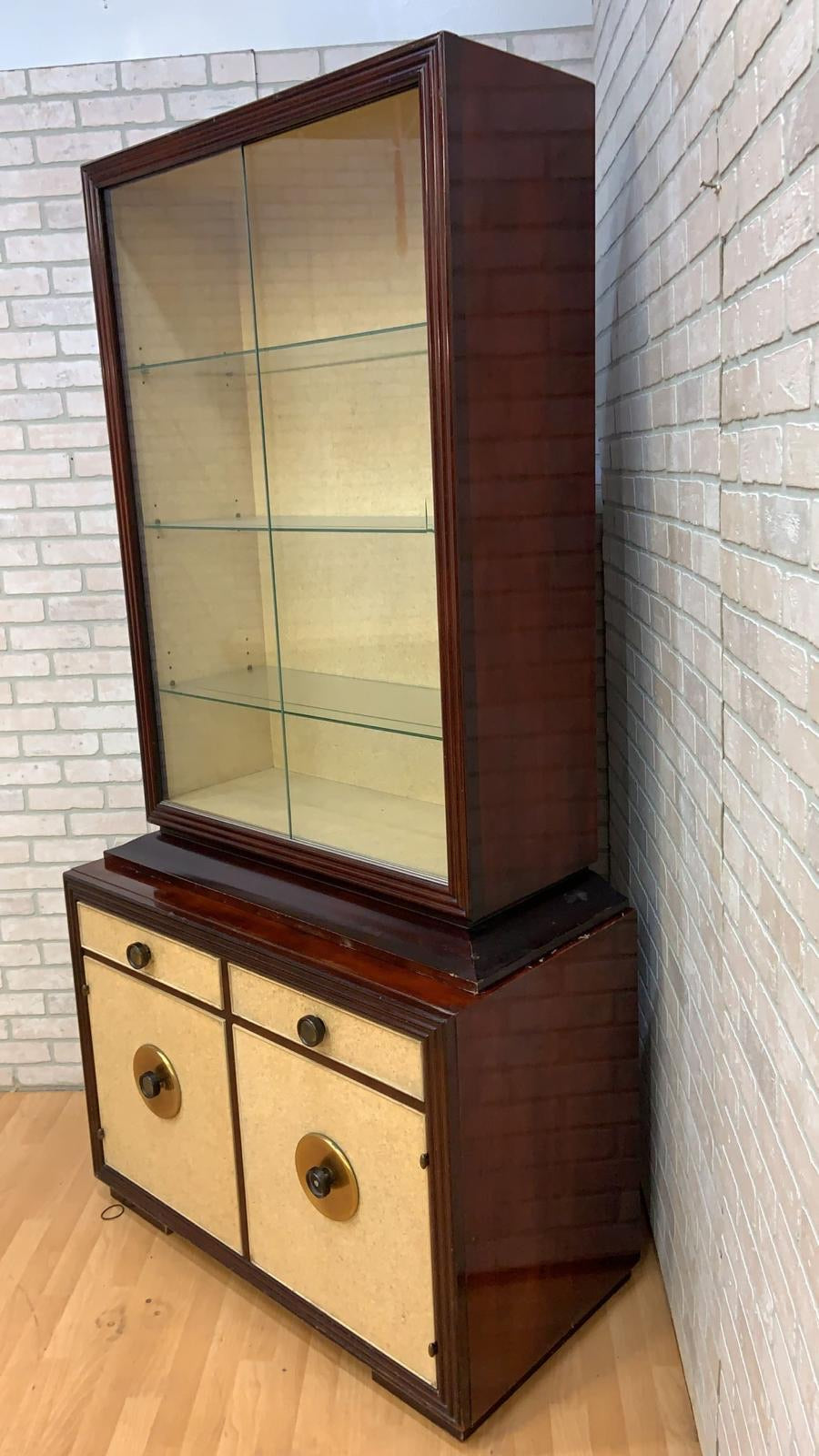 Art Deco Paul Frankl for Johnson Furniture Mahogany & Cork Buffet Cabinet