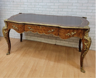 Antique French Louis XV Style Bureau Plat Desk