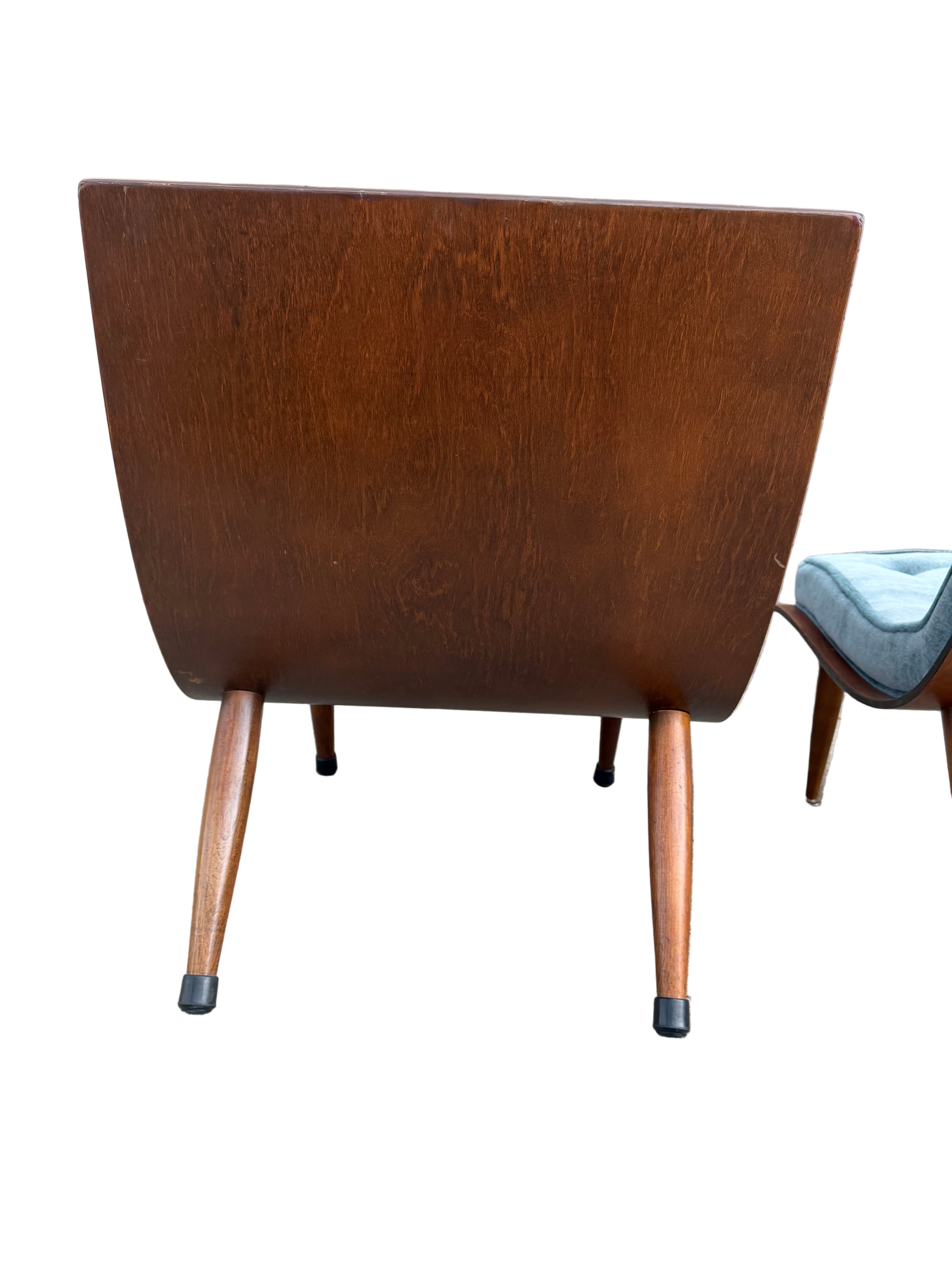 Mid Century Modern Bentwood Scoop Chairs by Carter Brothers Newly Reupholstered Mohair - Set of 2