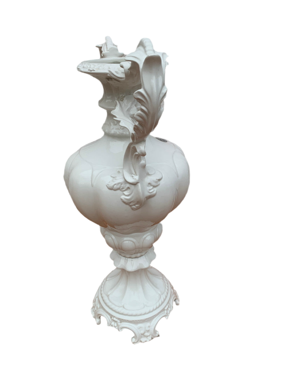 Vintage Italian Azzolin Brothers White Capodimonte Vase