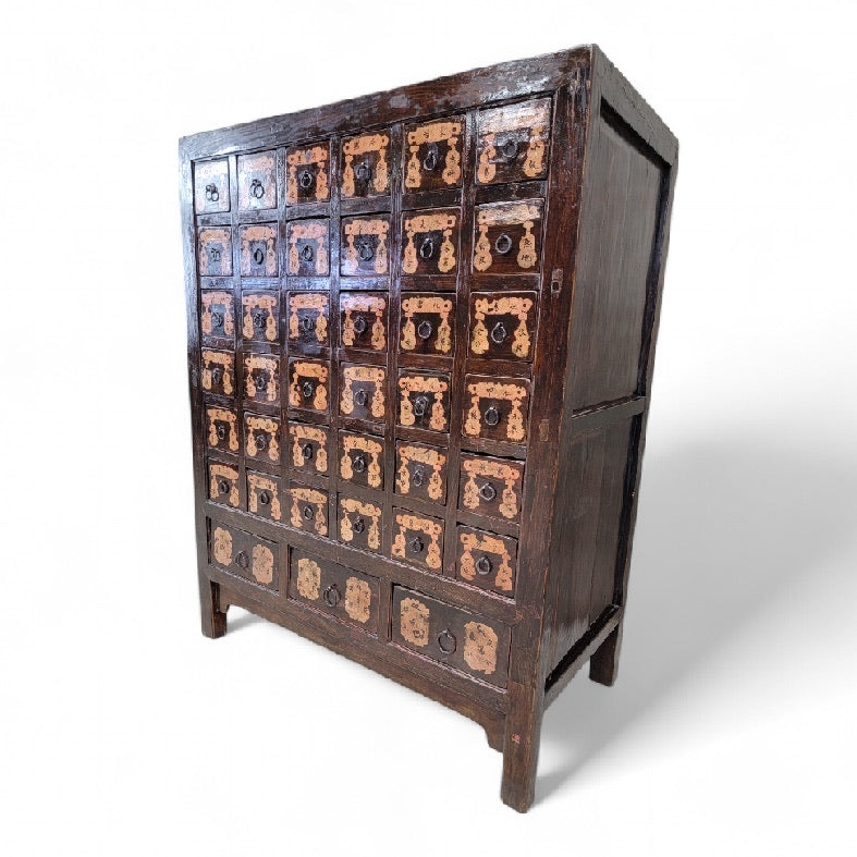 Chinese Shanxi Black Lacquer 39-Drawer Apothecary Cabinet – Qing Dynasty