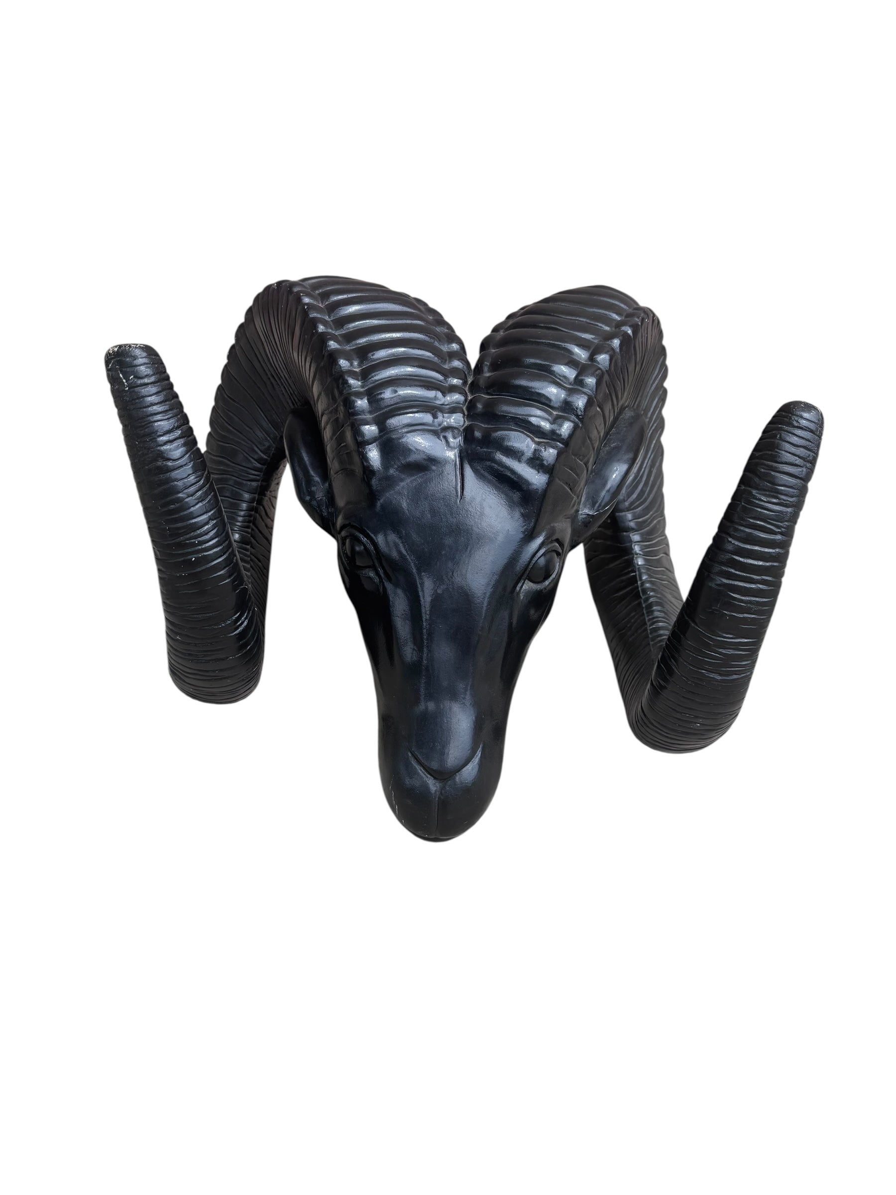 Painted Rams Head Vintage Black Rams Head Sculpture – Vintage Grind House