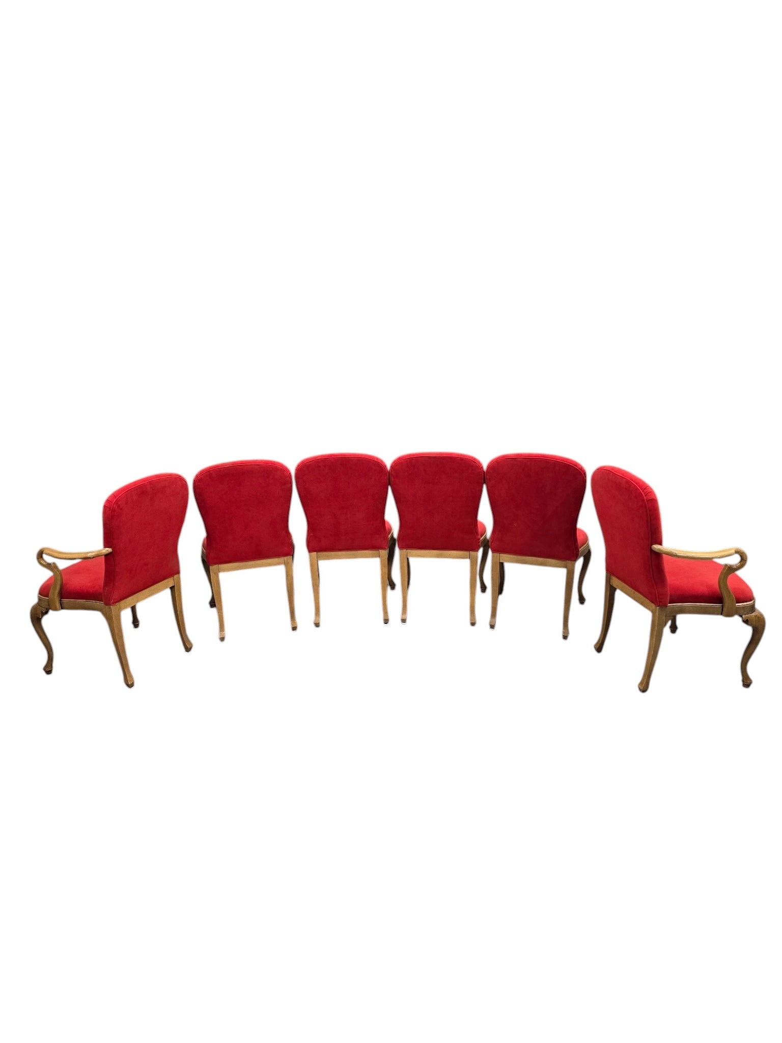 Vintage French Louis XV Style Carved Maple Dining Chairs with Armchairs – Set of 8