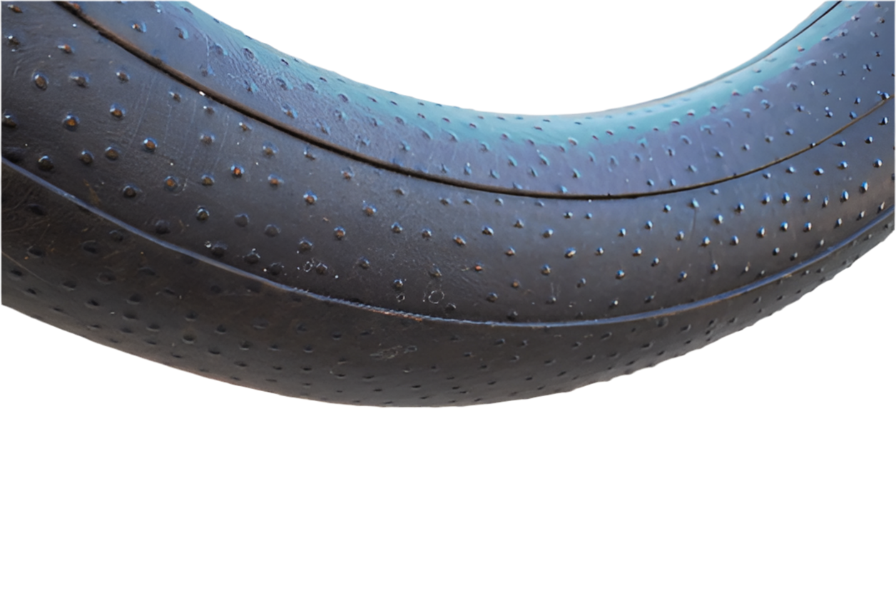 Black Ostrich Leather Circular Frame Wall Mirror