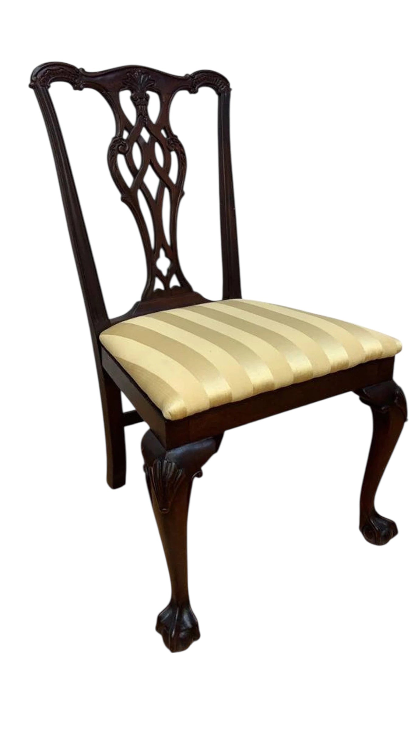 Vintage Traditional Chippendale Ball and Claw Mahogany Dining Chairs - Set of 6
